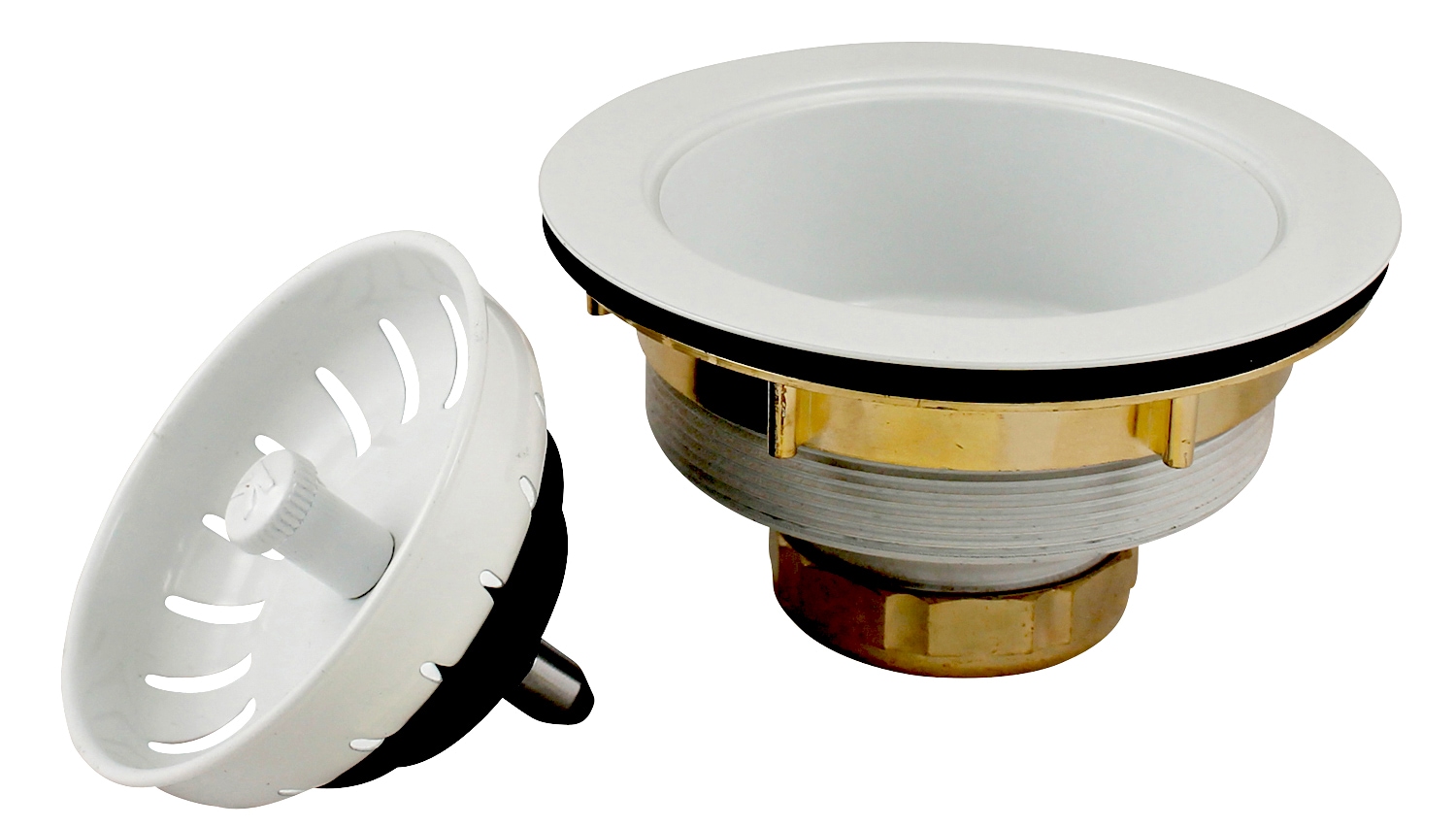 Keeney K1439WH 3.5-in White Brass Rust Resistant Strainer basket