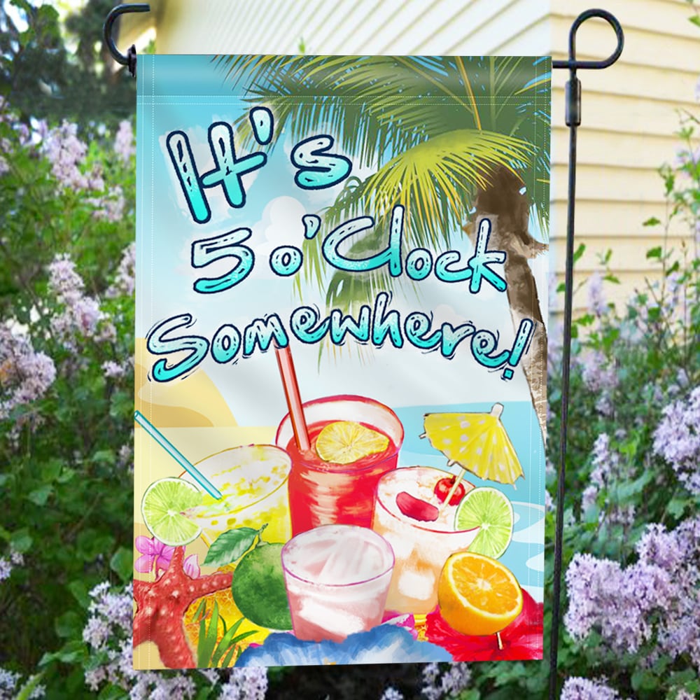 Multicolor Polyester Holiday Garden Flag with Sleeve