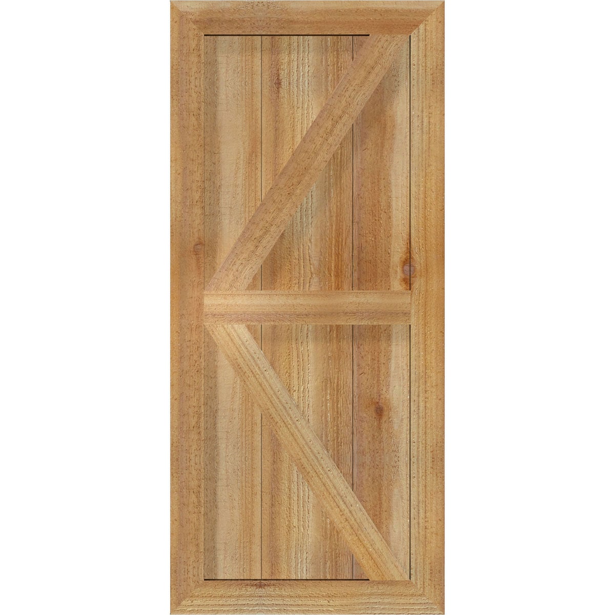 Ekena Millwork RBF06Z16X036RWR 16.125-in W x 36-in H Unfinished Paintable/Stainable Board and batten Framed with z-bar Wood Exterior Shutters ( 2 -Pack )