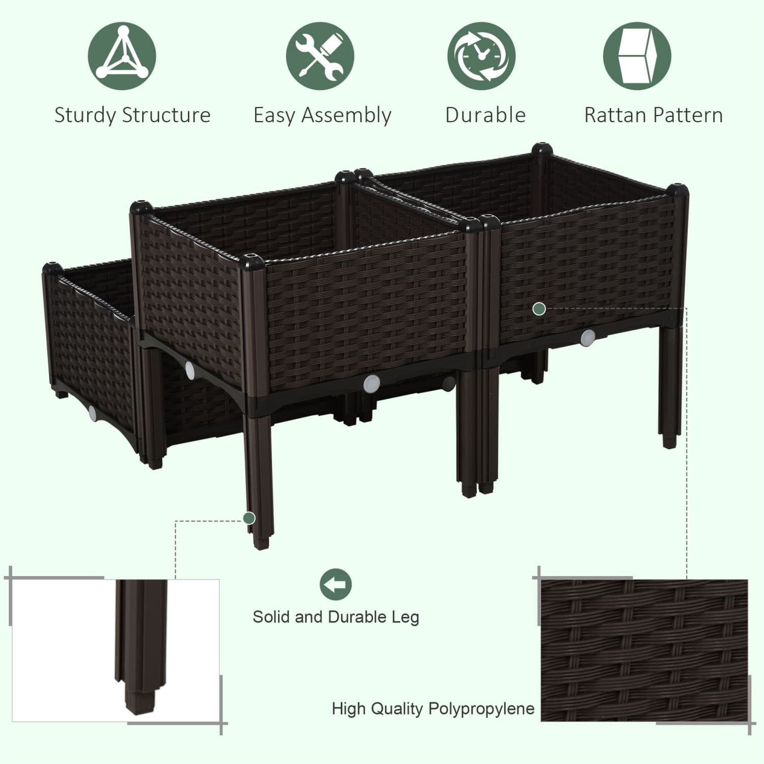 Angel Sar L2ZQYA331PLA06 Raised-Garden-Beds - View #7