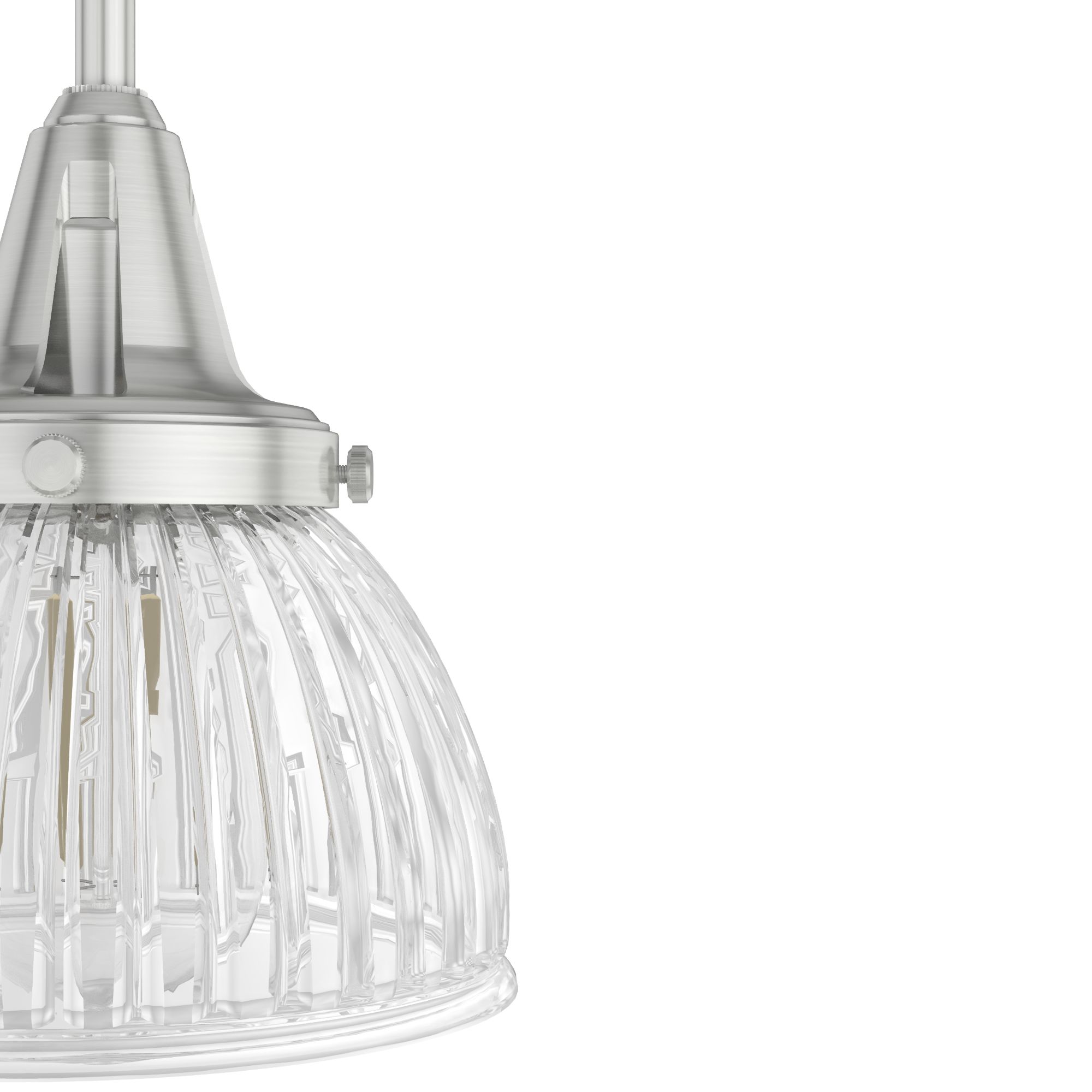 Cypress Grove Brushed Nickel Mini Pendant with Fluted Glass