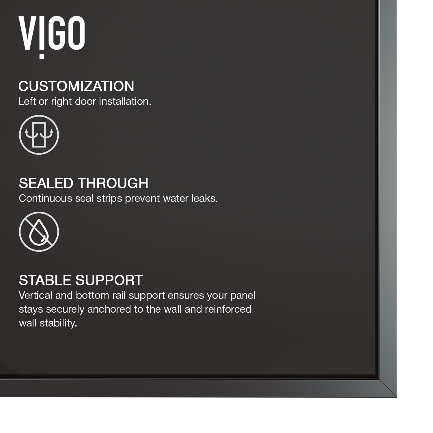 VIGO VG6075MBBLK3474 Shower-Doors - View #8