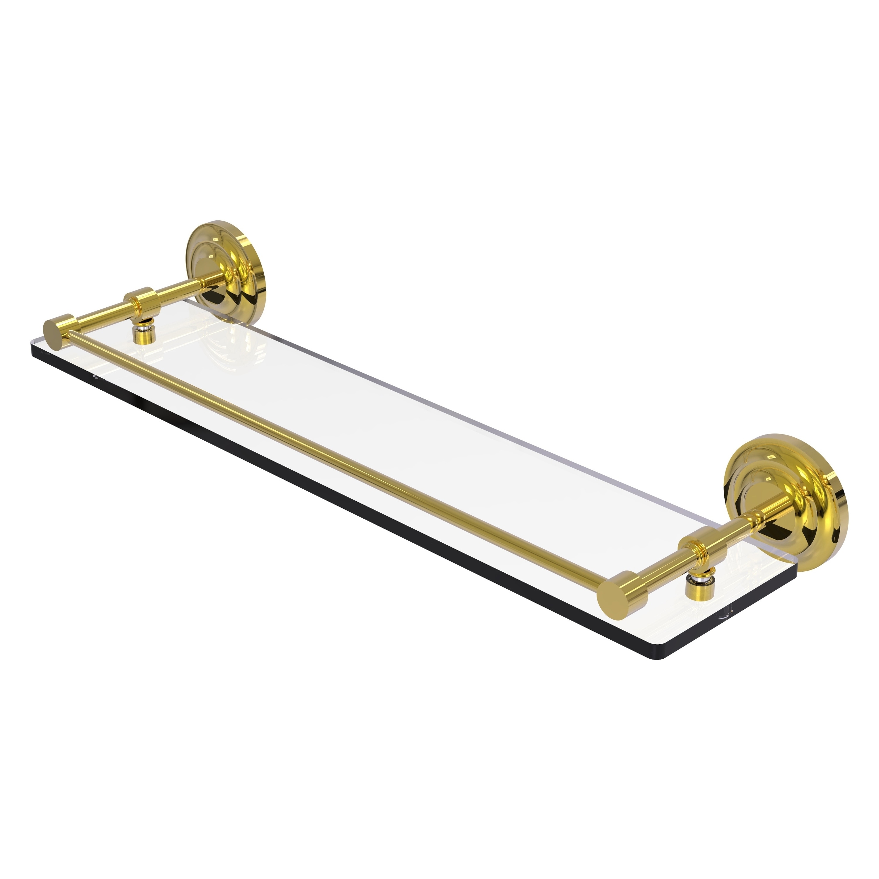 Allied Brass QN-1/22-GAL-PB Que New Polished Brass Wall mount Bathroom Shelf ( 22-in x 3-in x 5-in )