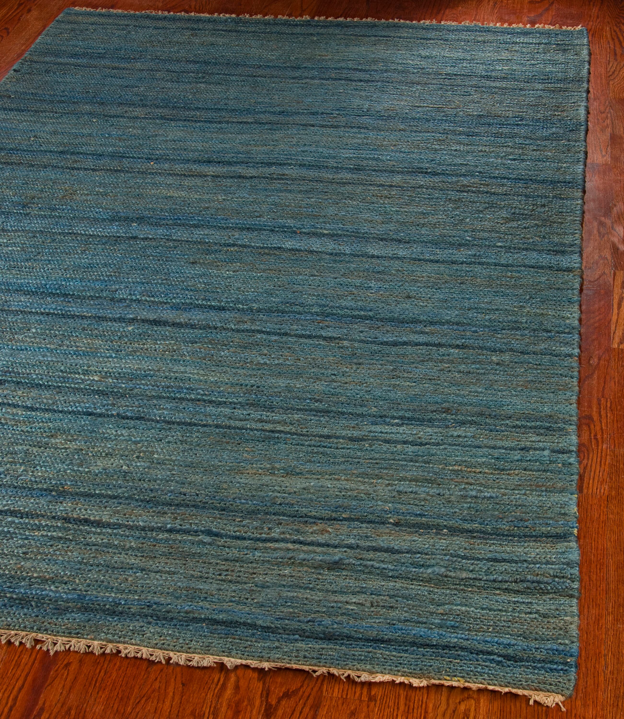 Eco-Friendly Handmade Organica Blue Jute 3' x 5' Area Rug