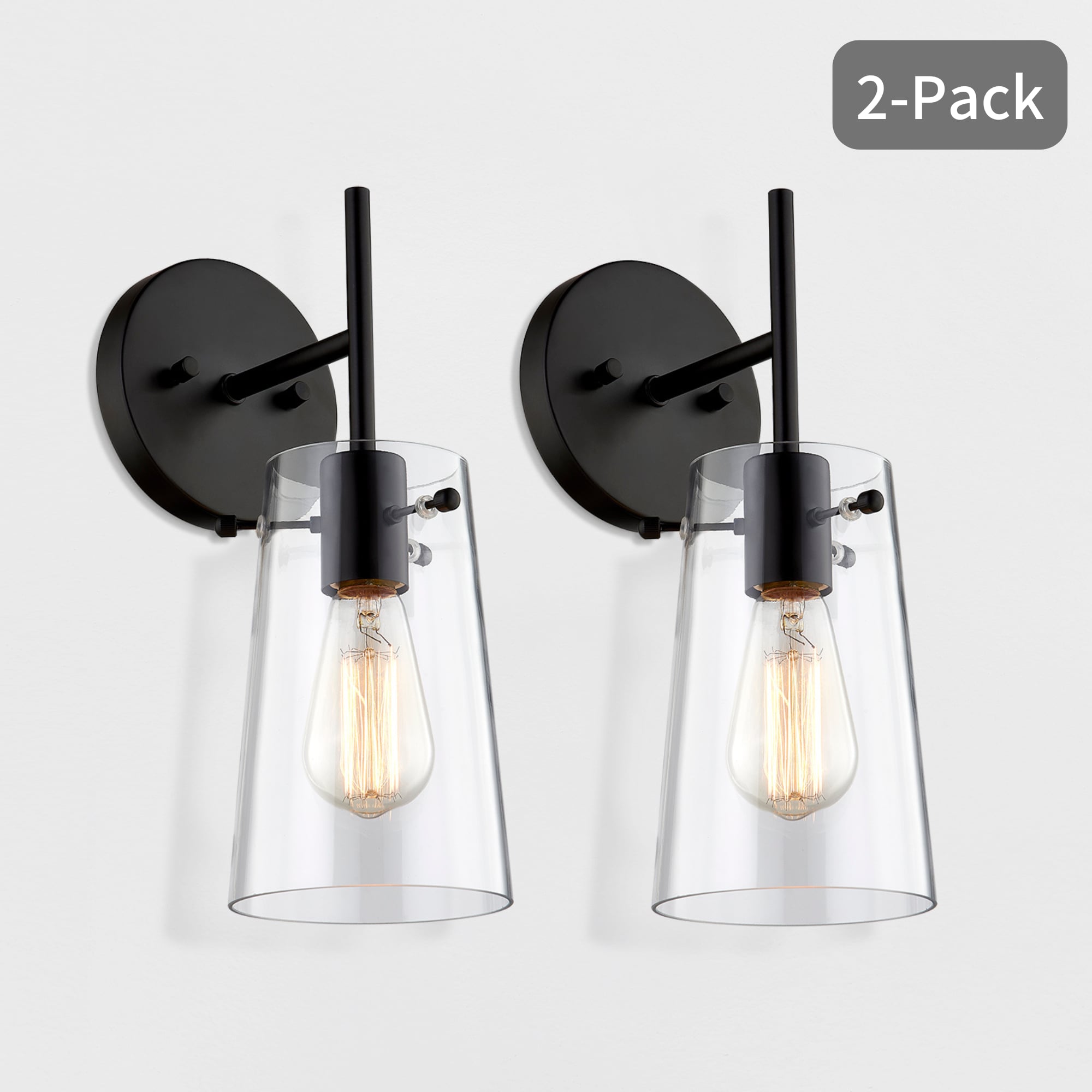 KAWOTI 21180 Rilly 5-in W 2 -Light Matte Black Wall Sconce