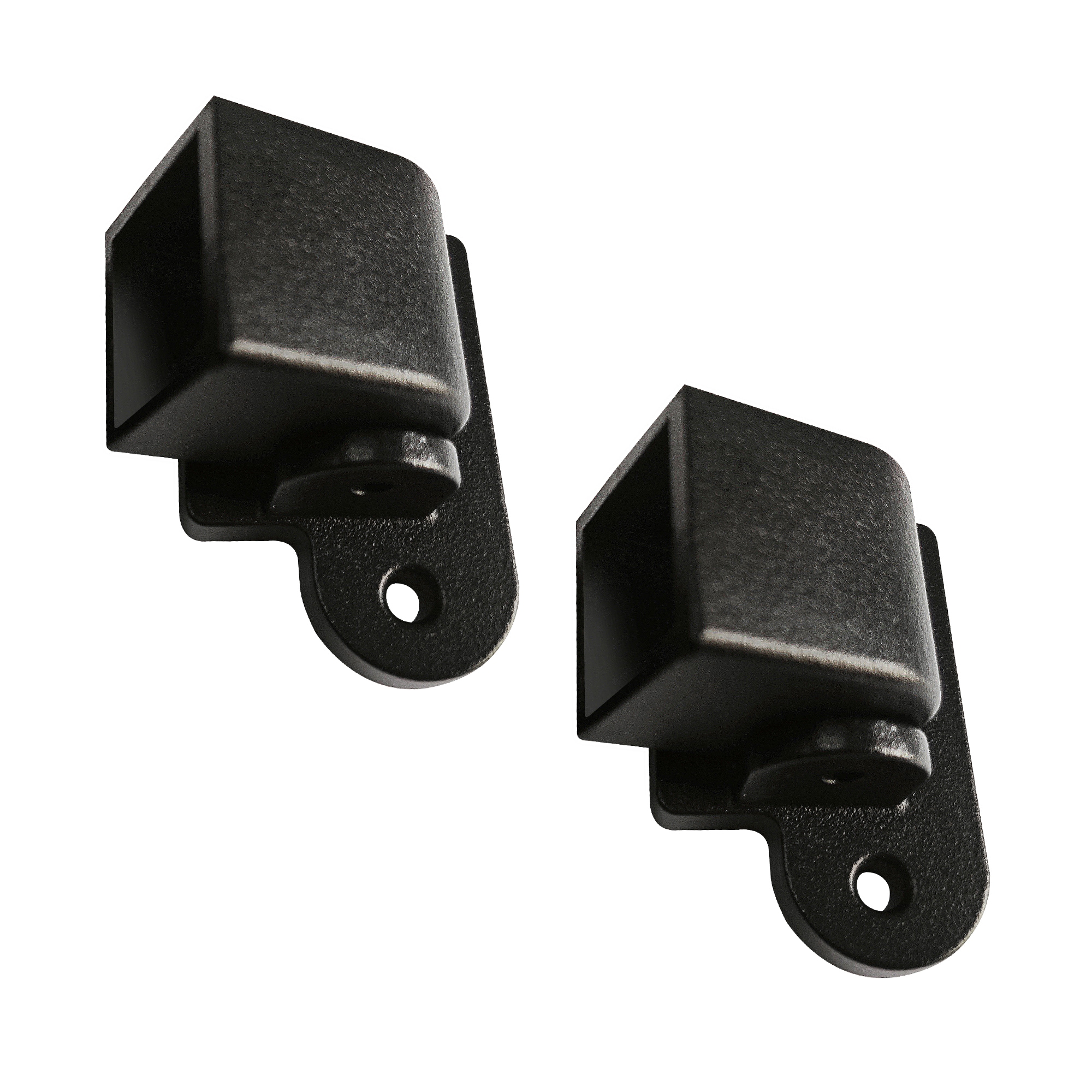Black Powder-Coated Steel Swivel Rail Bracket Set