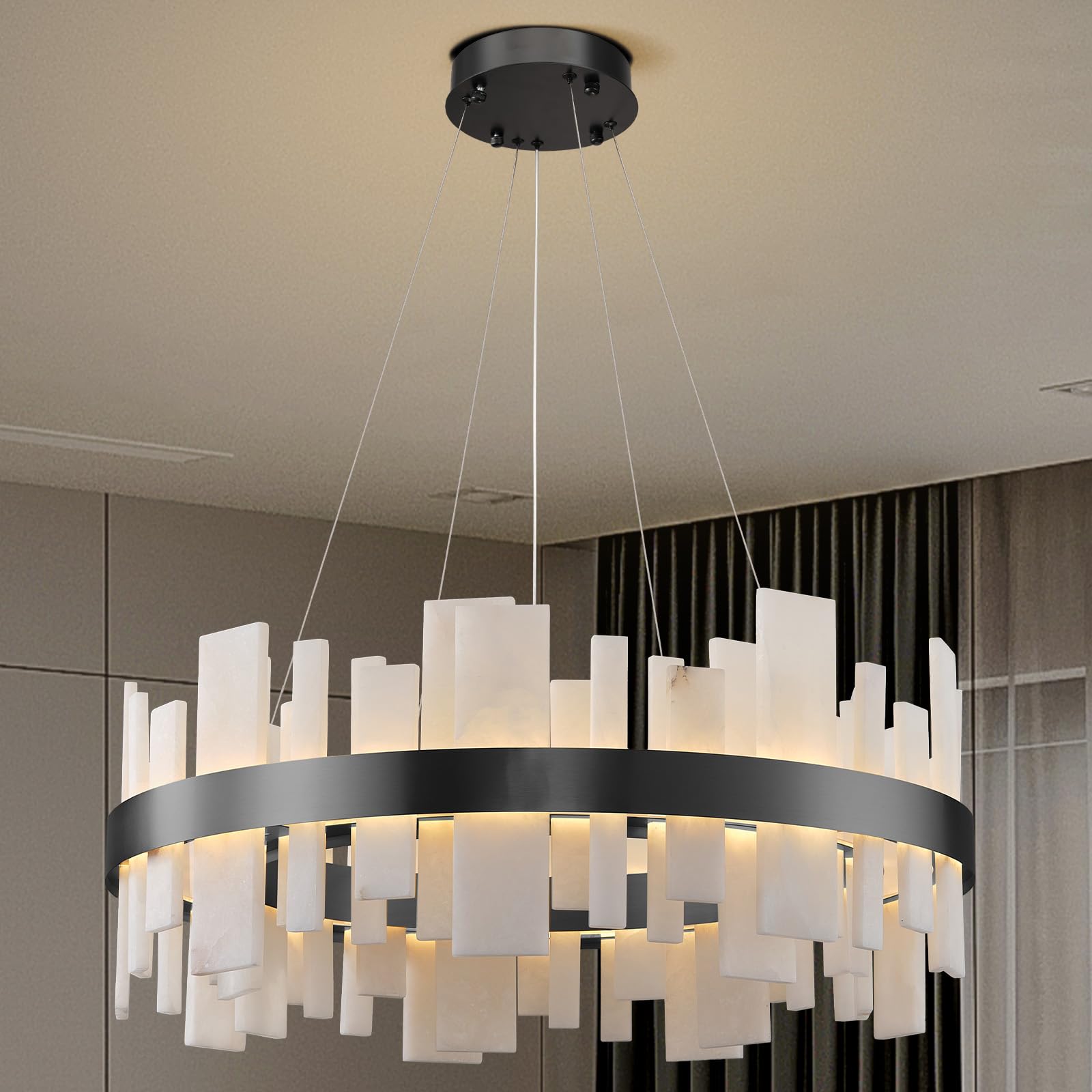 Gleam Flare Dimmable LED Kitchen Island Round Chandelier