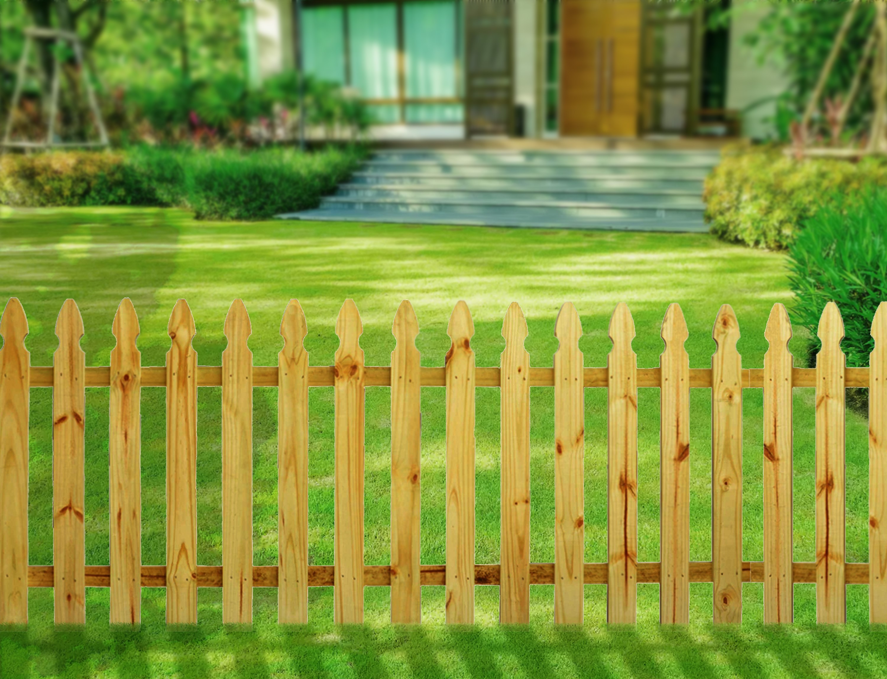 3-ft x 8-ft Cedar French Gothic Spaced Picket Fence Panel in the Wood Fence  Panels department at