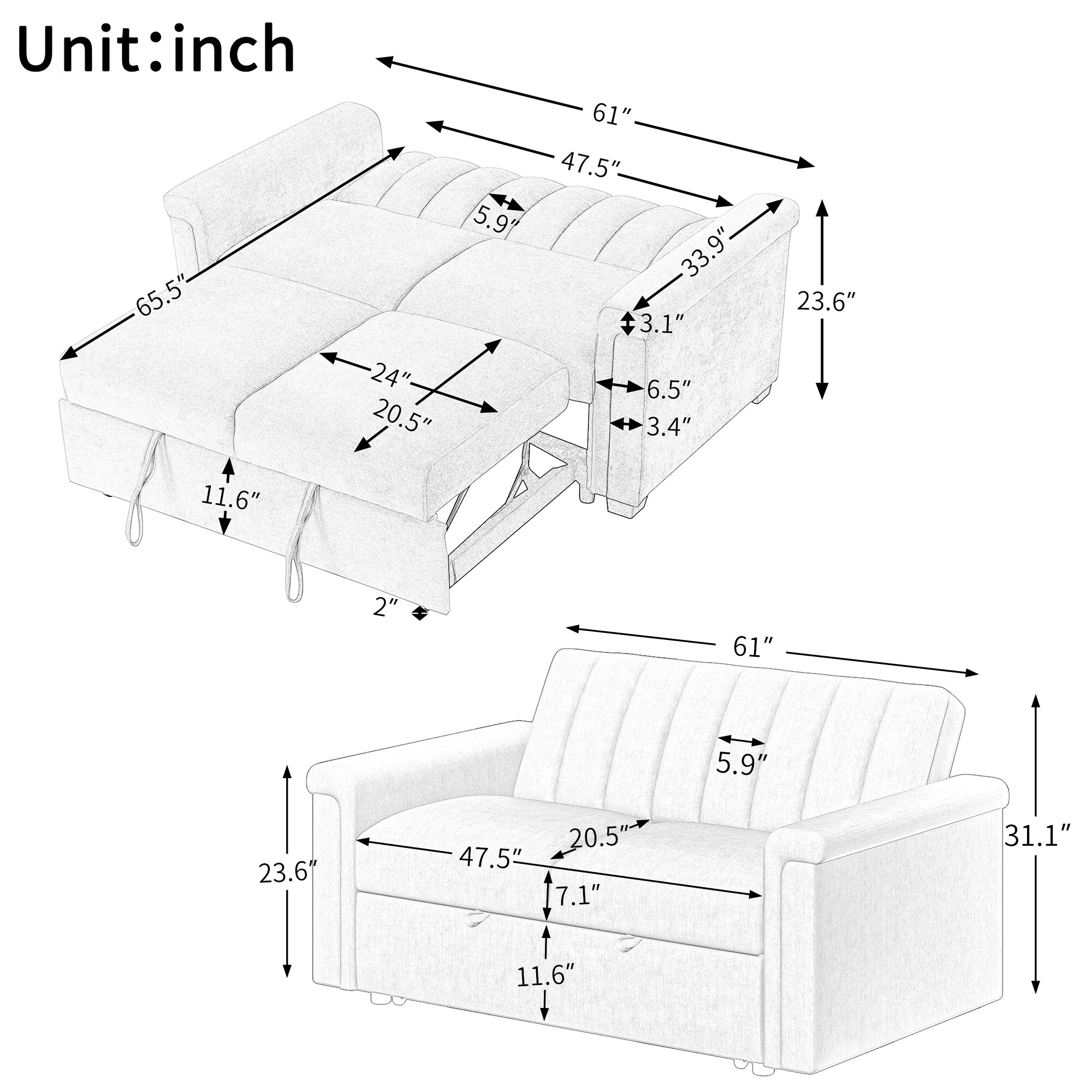 SINOFURN SYA020326GY Sofas-Loveseats - View #12