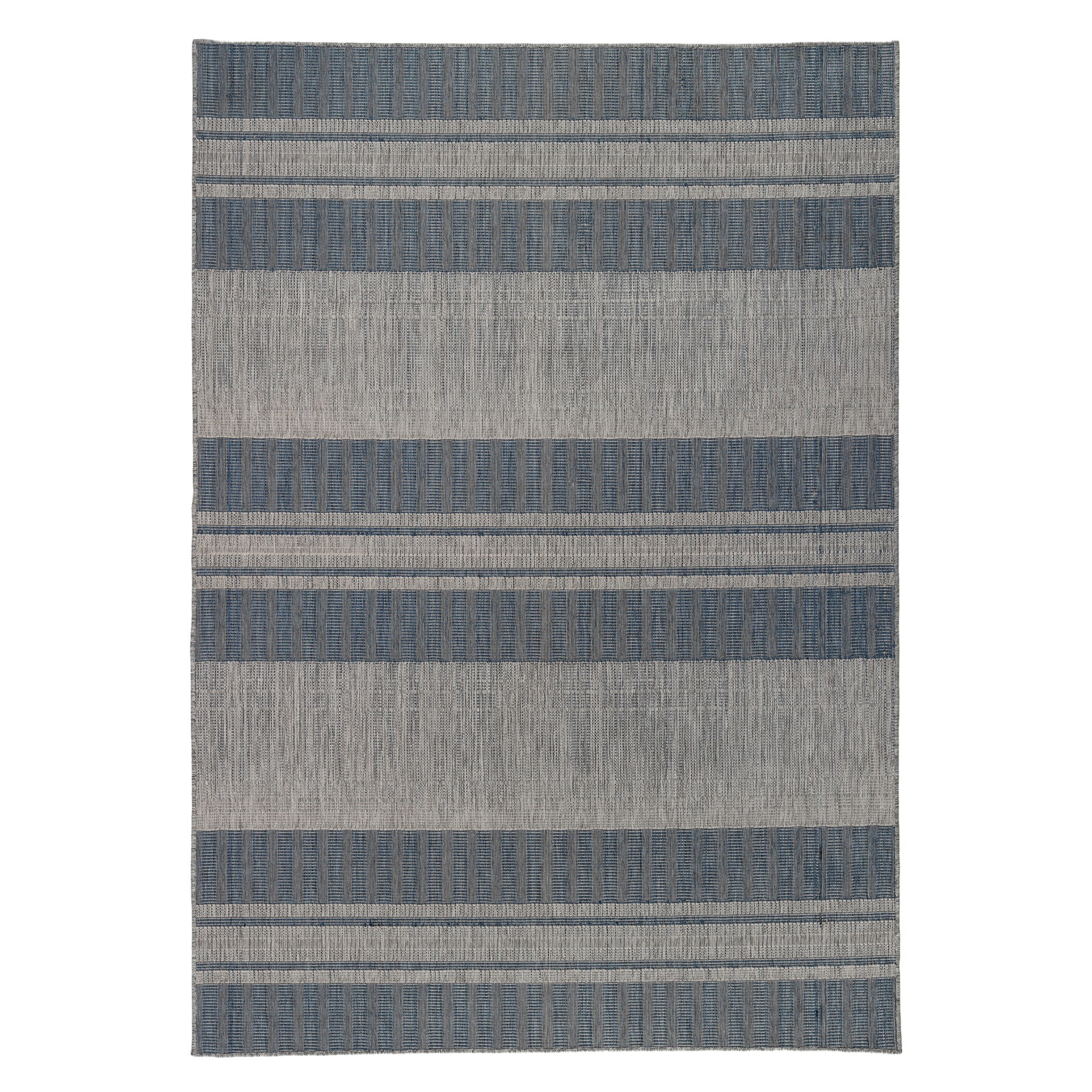 AMER Maryland Blessy Blue Striped Indoor/Outdoor Area Rug in the Rugs ...