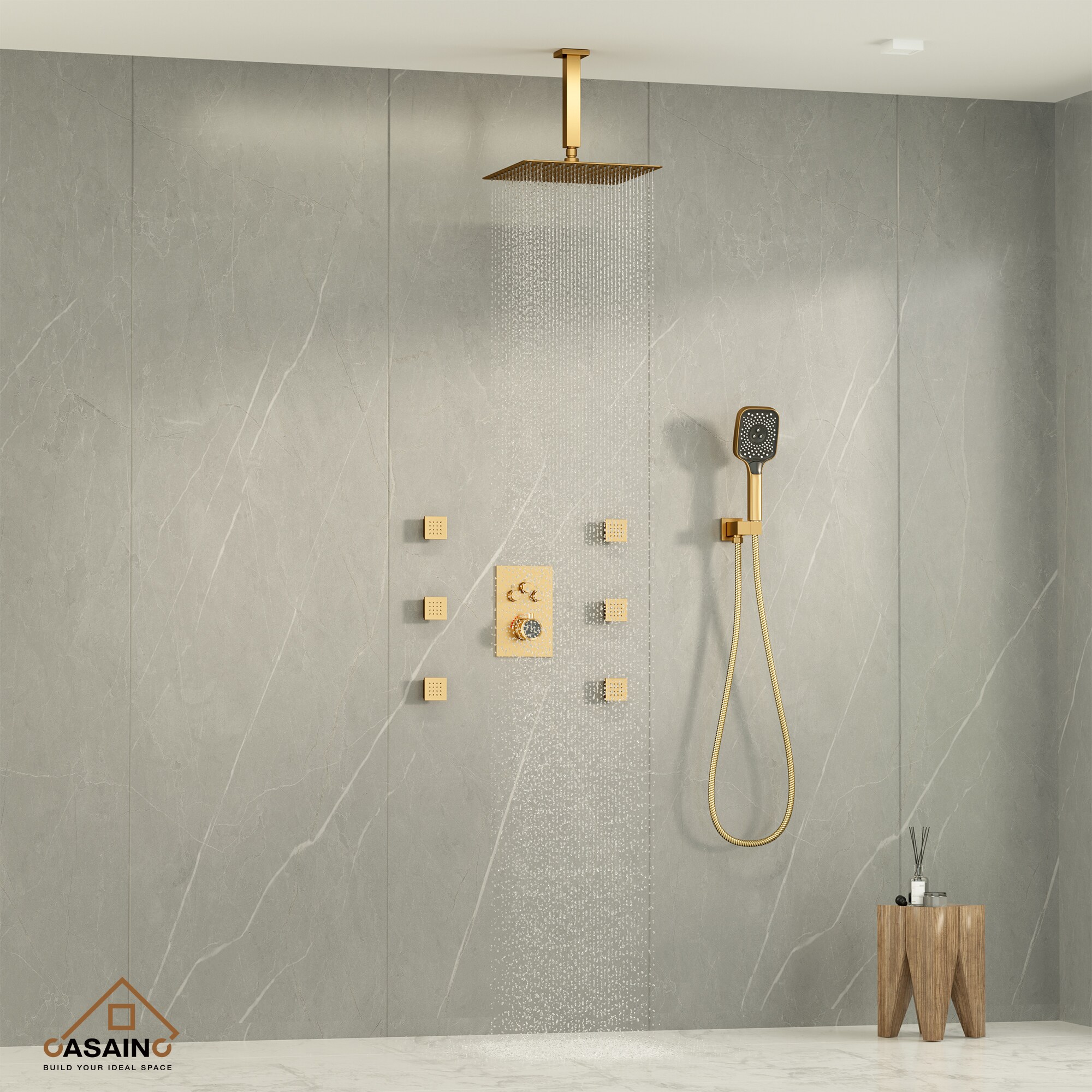 CASAINC CS6221-12BG Showerhead-Bar-Panels - View #3