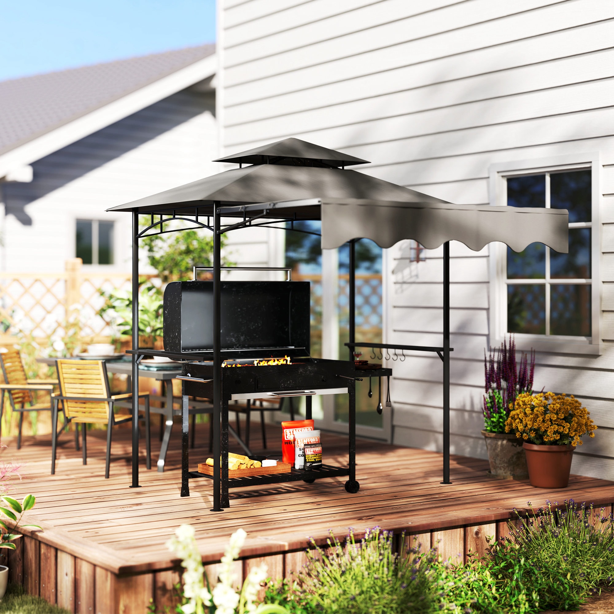 Outsunny 84C-630V00CG Wood-Resin-Gazebos - View #4