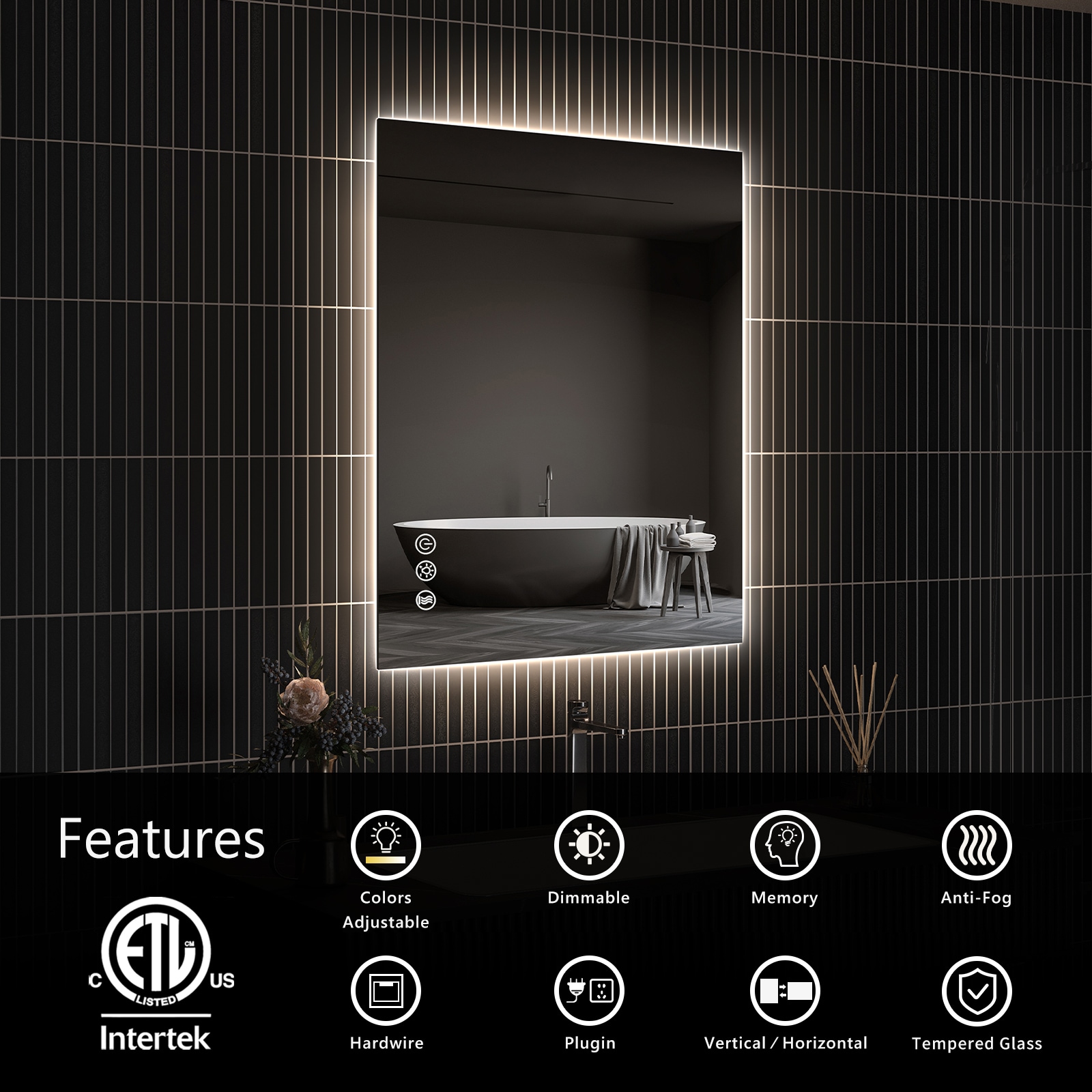 FurniFusion MA042430TD-OL Framed-Bath-Mirrors - View #3