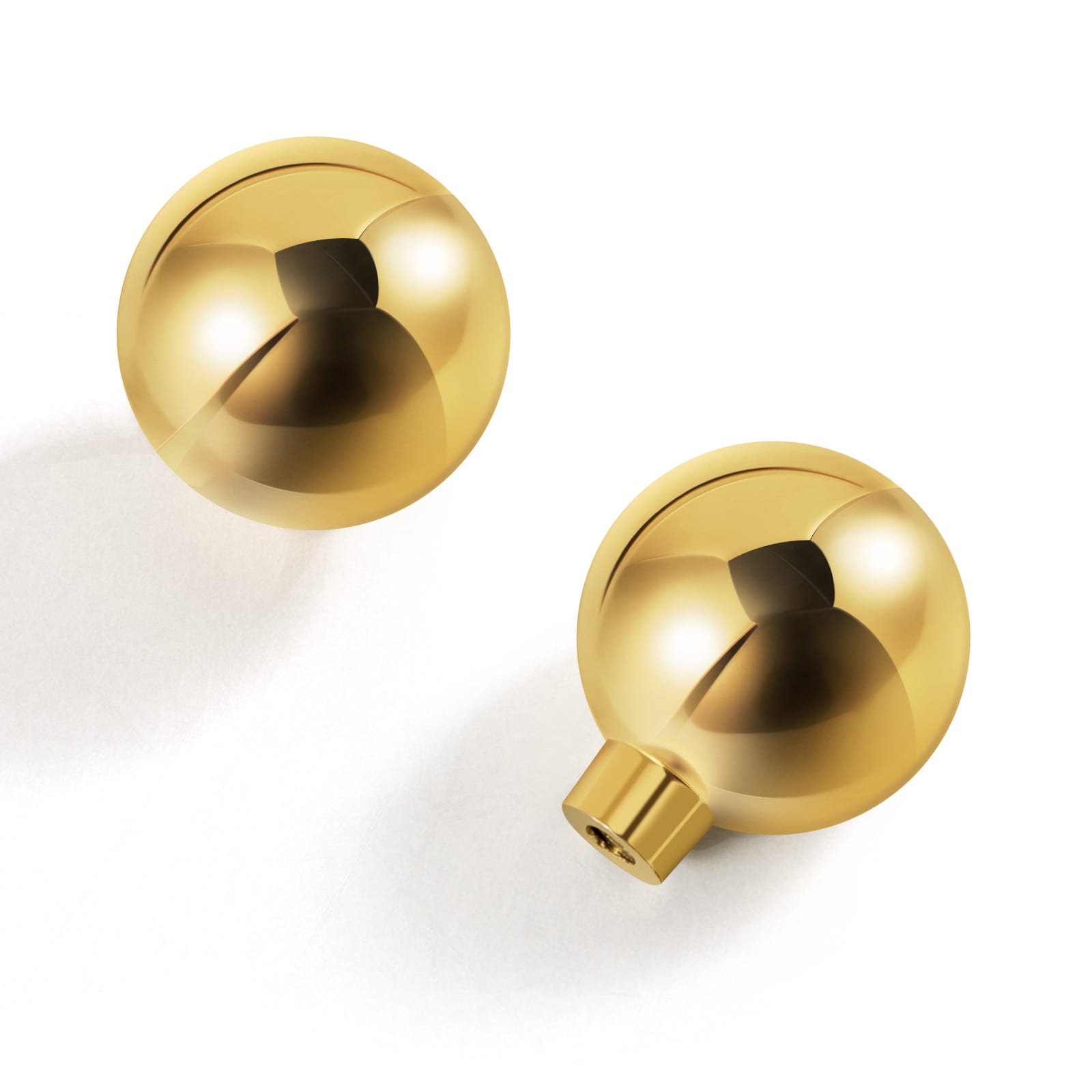Miaokesen 052JIN-DK-PLUS 1-1/5-in Polished Gold Round Modern Cabinet Knob 6 -Pack