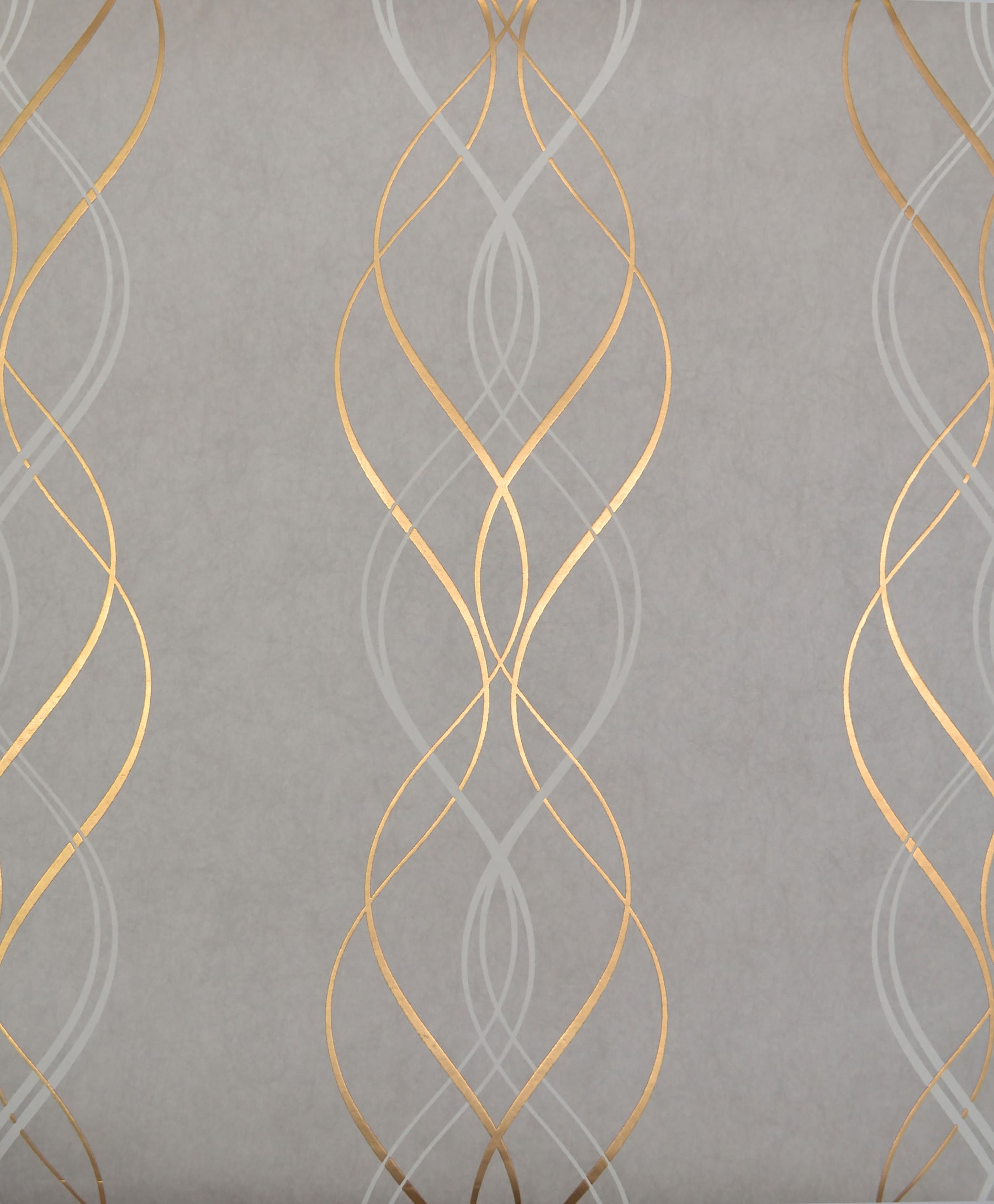 York Wallcoverings NW3550 Antonina Vella Modern Metals 56.9-Sq. Feet Gray Non-woven Geometric Unpasted Wallpaper