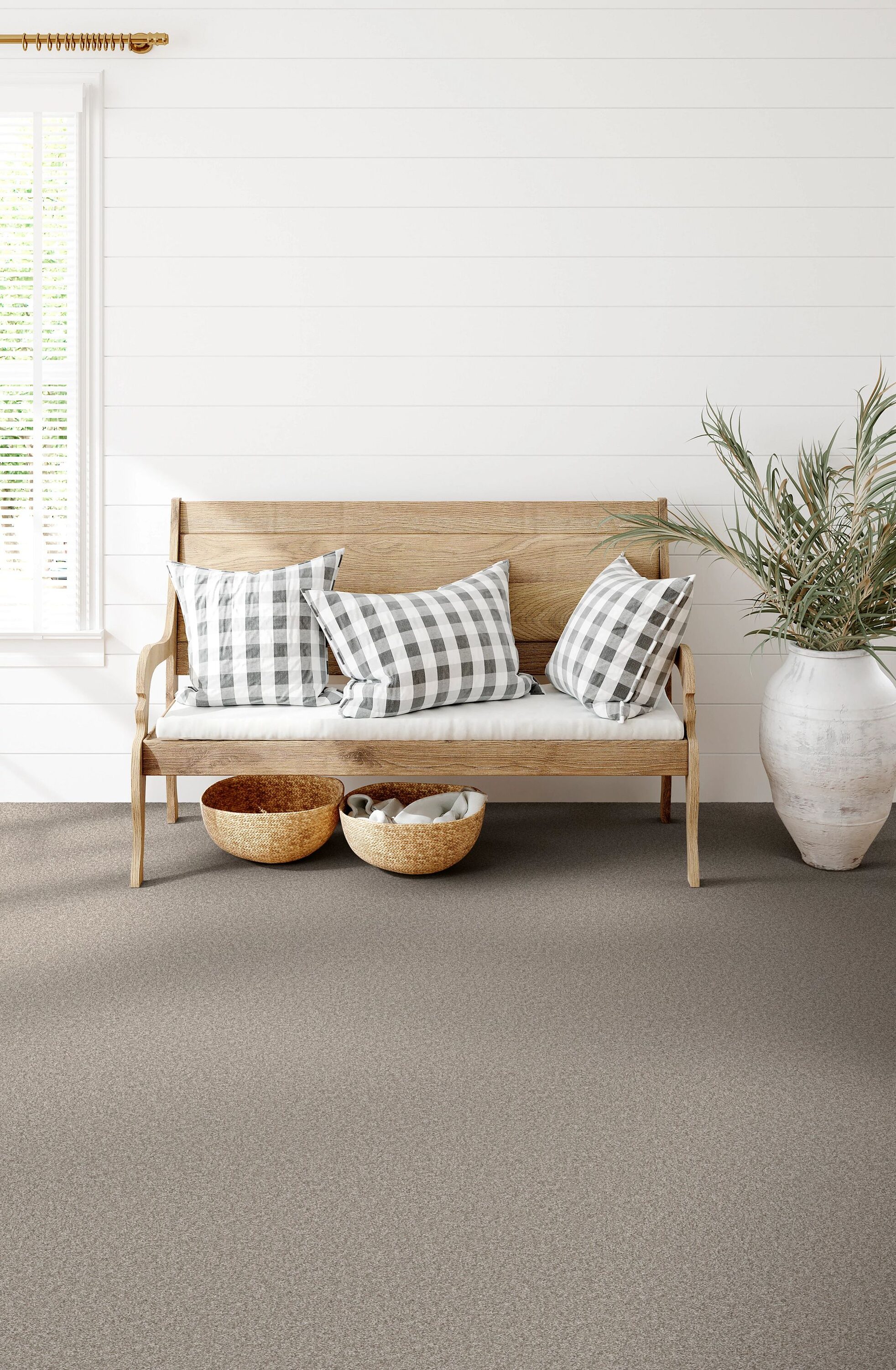 STAINMASTER Effortless Textured Appeal Greige Carpet in III department Carpet Chic at Indoor the