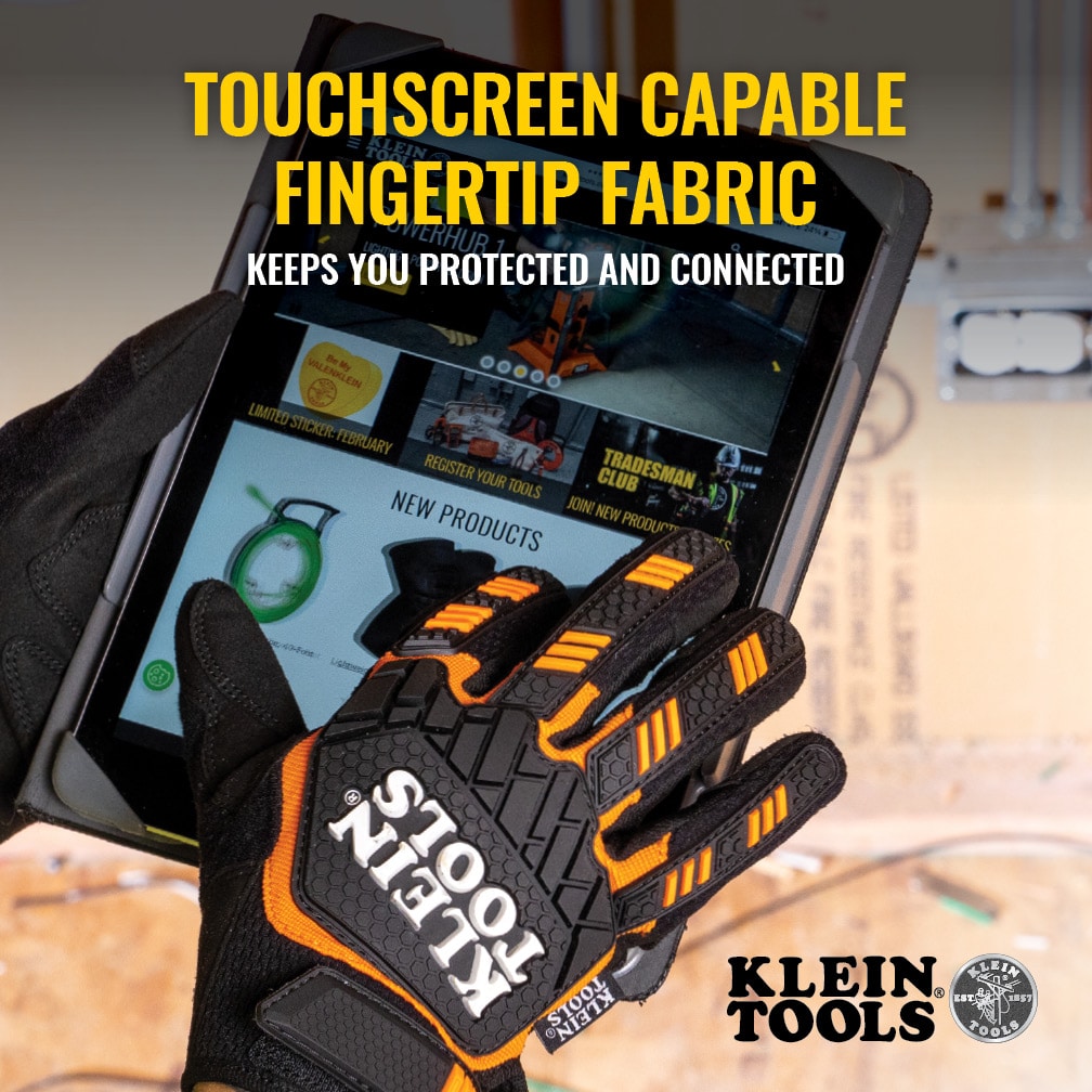 Klein Tools 60186 Cut Level 4 Touchscreen Work Gloves - Large (2-Pair)