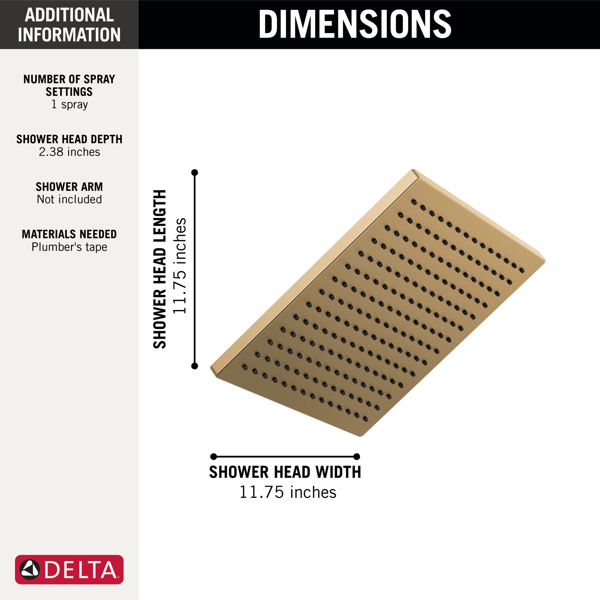 Delta 52159-CZ-PR25 Fixed-Showerhead - View #2