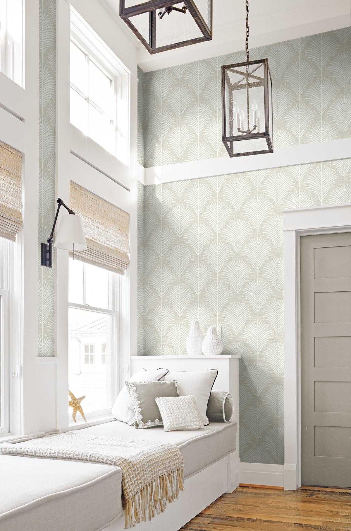 Sea Salt Palm Frond Self-Adhesive Vinyl Wallpaper