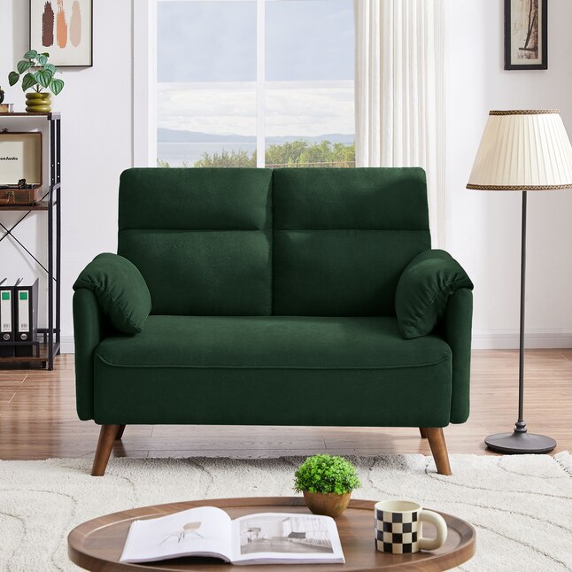 Tufted Loveseat Sofa With Soft Handrest