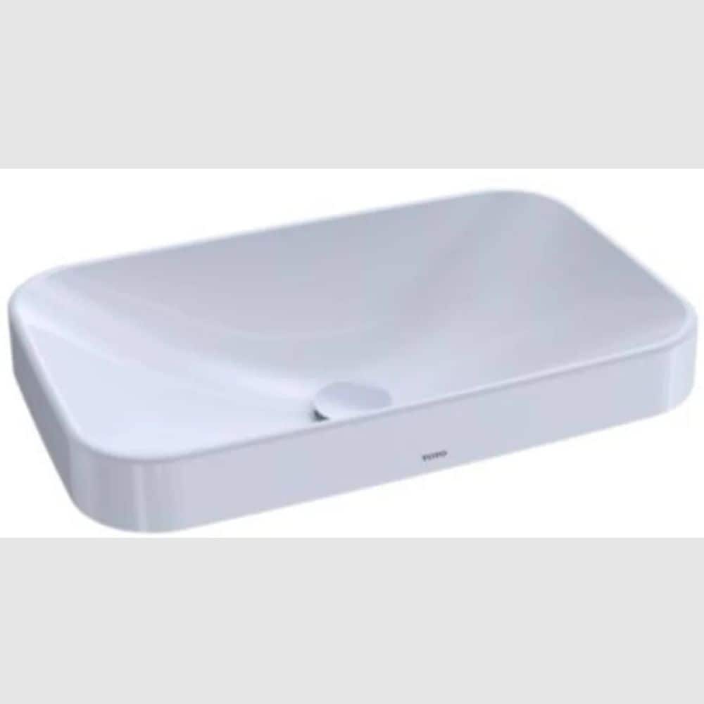 TOTO LT426G-01 Arvina Vitreous china Vessel Rectangular Traditional Cotton Bathroom Sink ( 23.625-Inches x 14.9375-Inches )