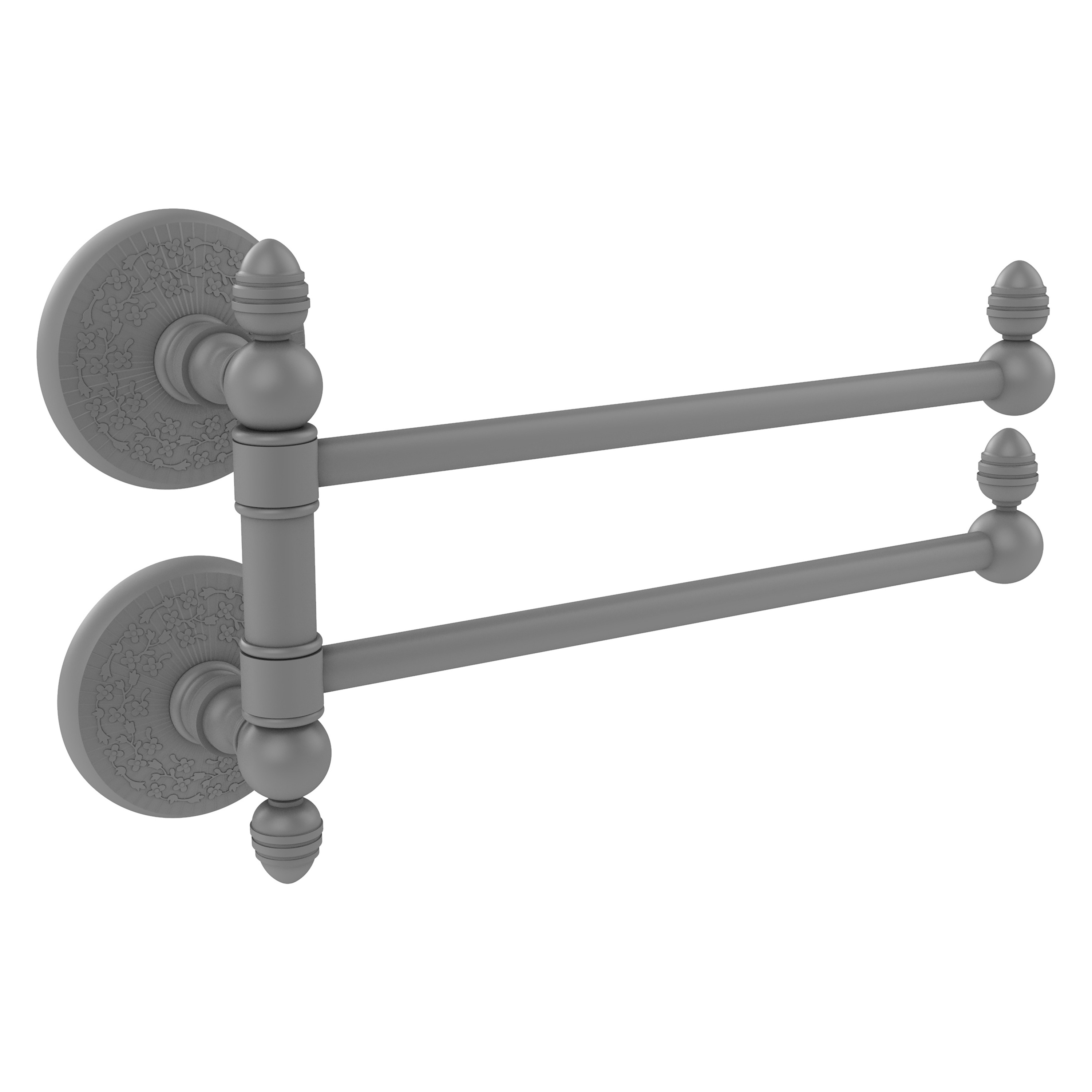 Allied Brass MC-GTB-2-GYM Monte Carlo 12-in double Matte Gray Wall mount Double Towel Bar