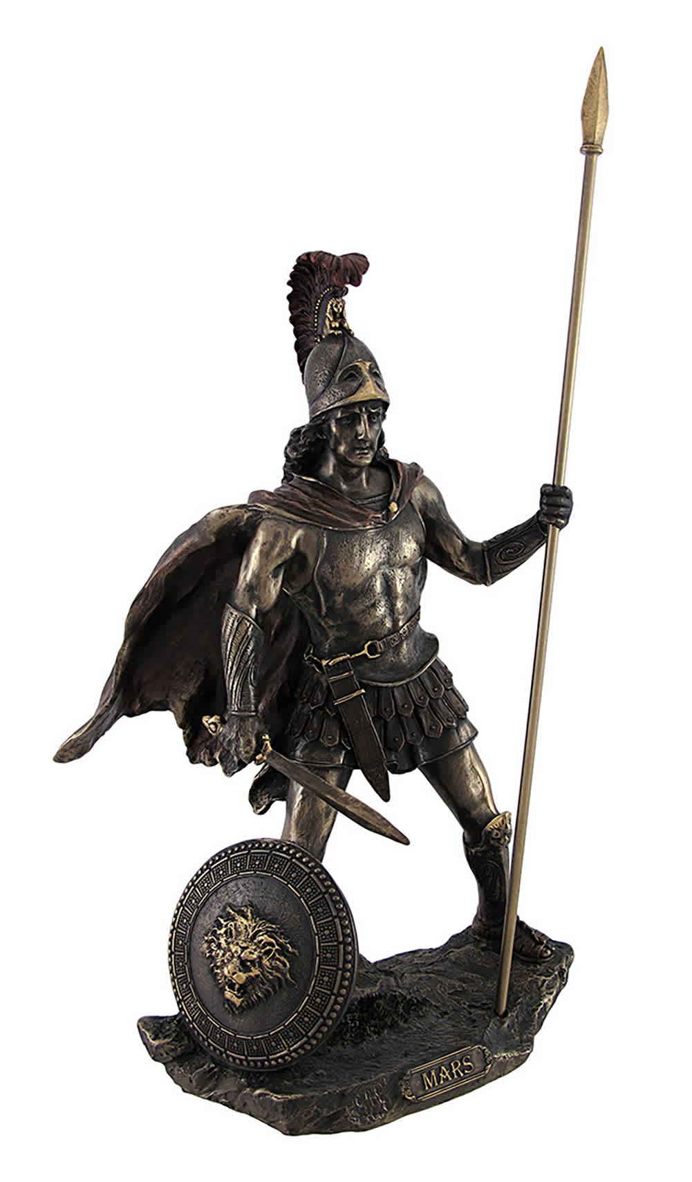 Veronese Design US222 Bronzed Mars Roman God of War Statue with Colored Accents