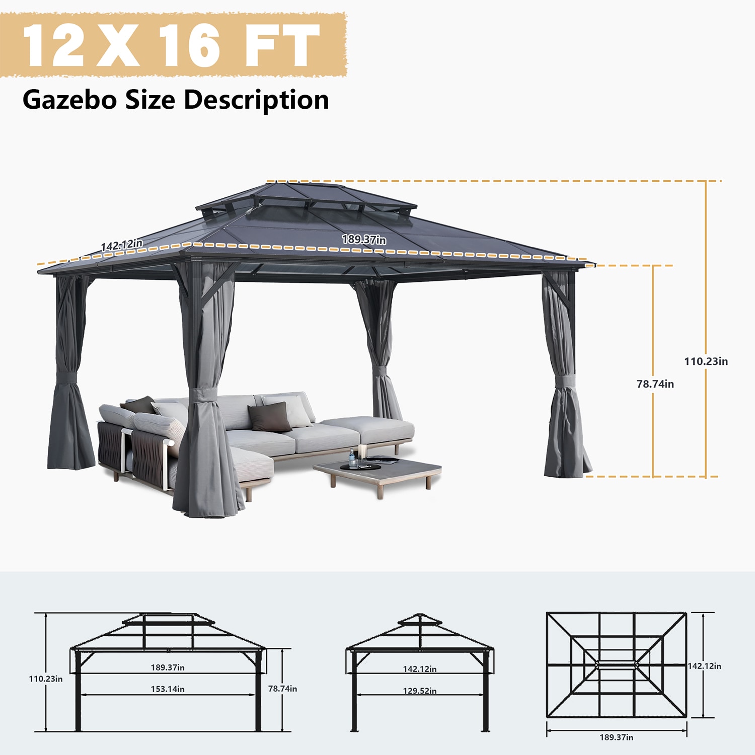 Mondawe MD-OF50AAR Wood-Resin-Gazebos - View #10