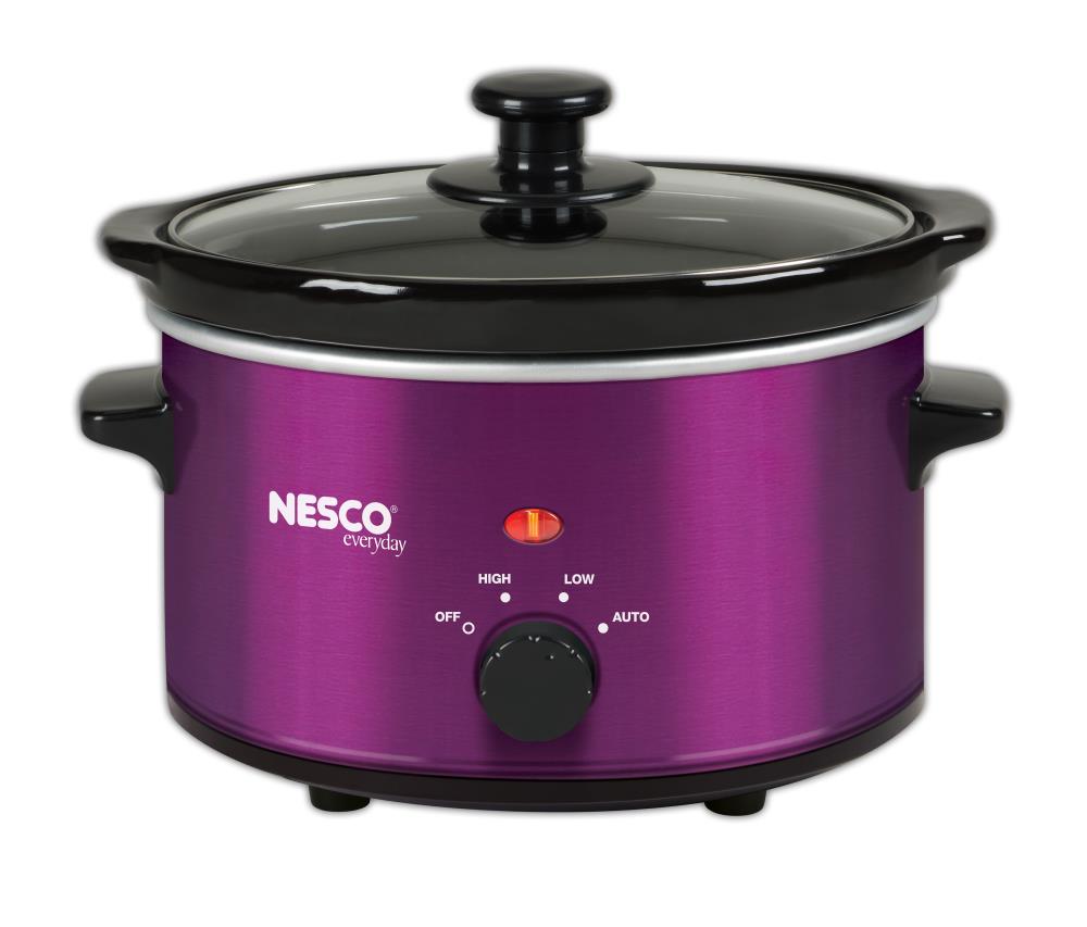 2 Qt. Oval Electric Slow Cooker with Glass Lid (Purple)