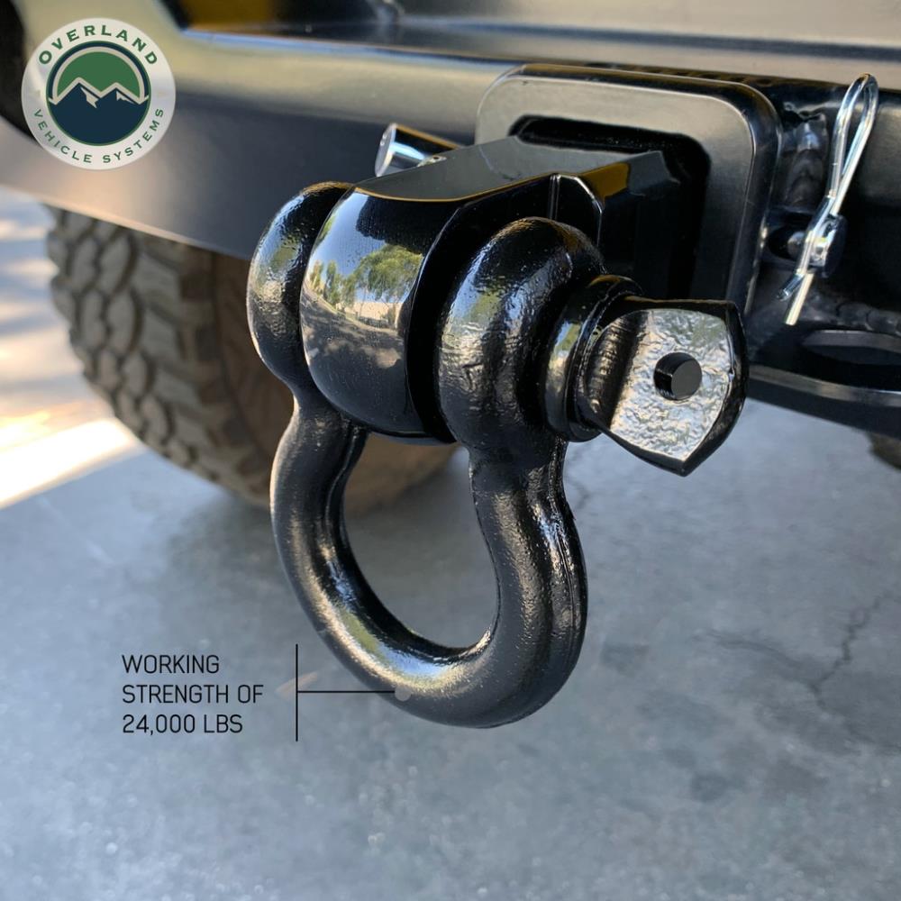 Recovery Trailer Tow Hitch Tri Ball Mount D-Ring Shackle, & Hook Solid 2  Shank