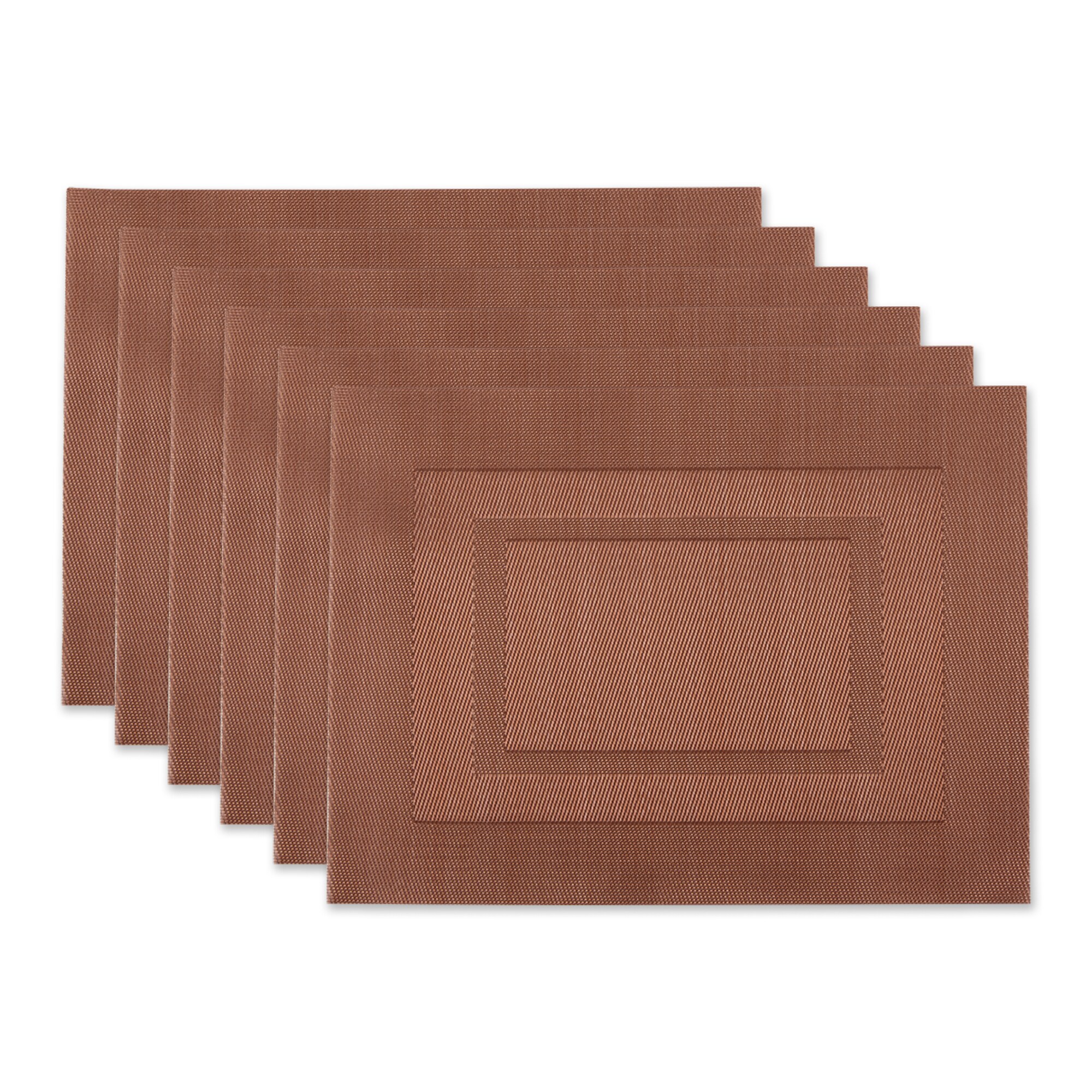 DII  PVC Doubleframe Indoor Outdoor Placemat Set 6 Piece
