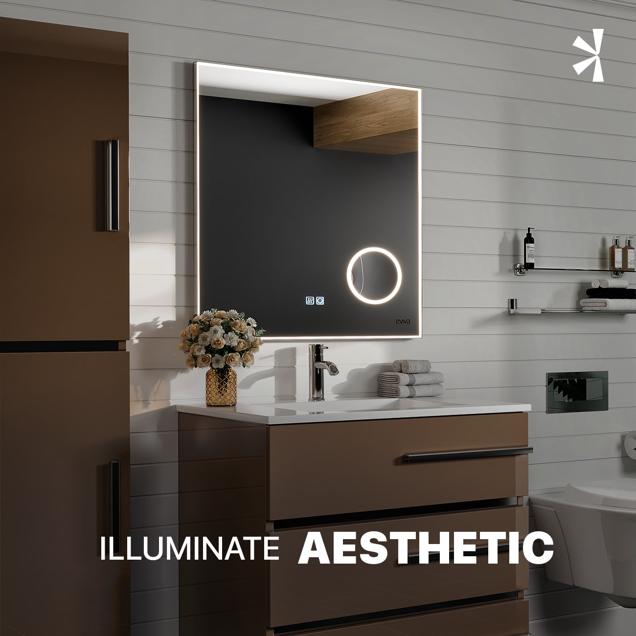 Eviva EVMR550-30X30-LED Framed-Bath-Mirrors - View #4