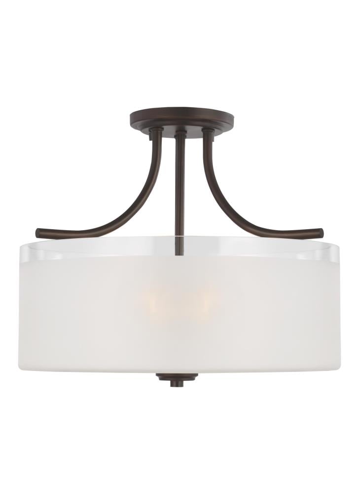 Generation Lighting 7739803EN3-710 Norwood 1 -Light 15.25-in Bronze Semi Flush Mount Light ENERGY STAR Certified
