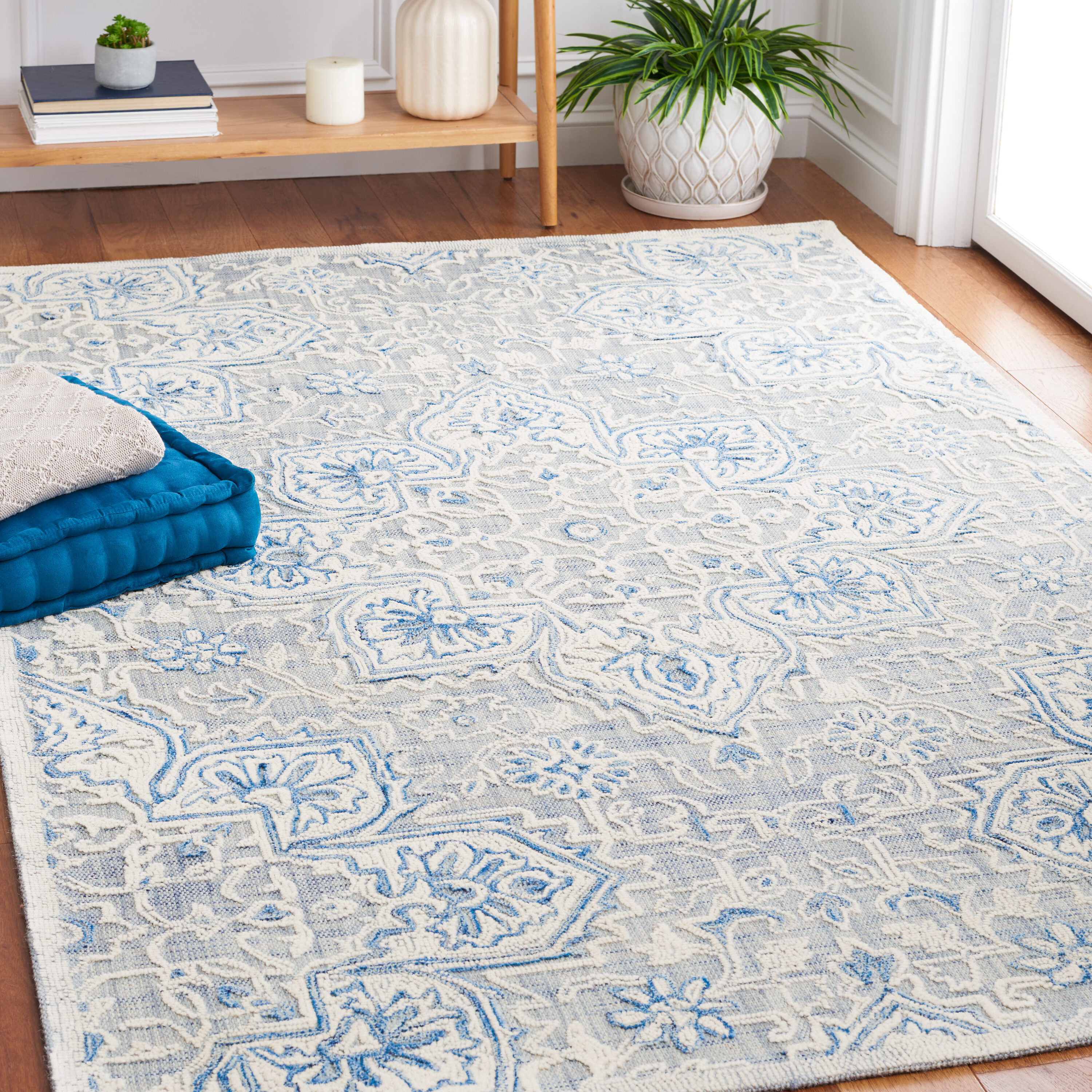 Trace 304M Blue Ivory 5 x 8 Rectangular Area rug