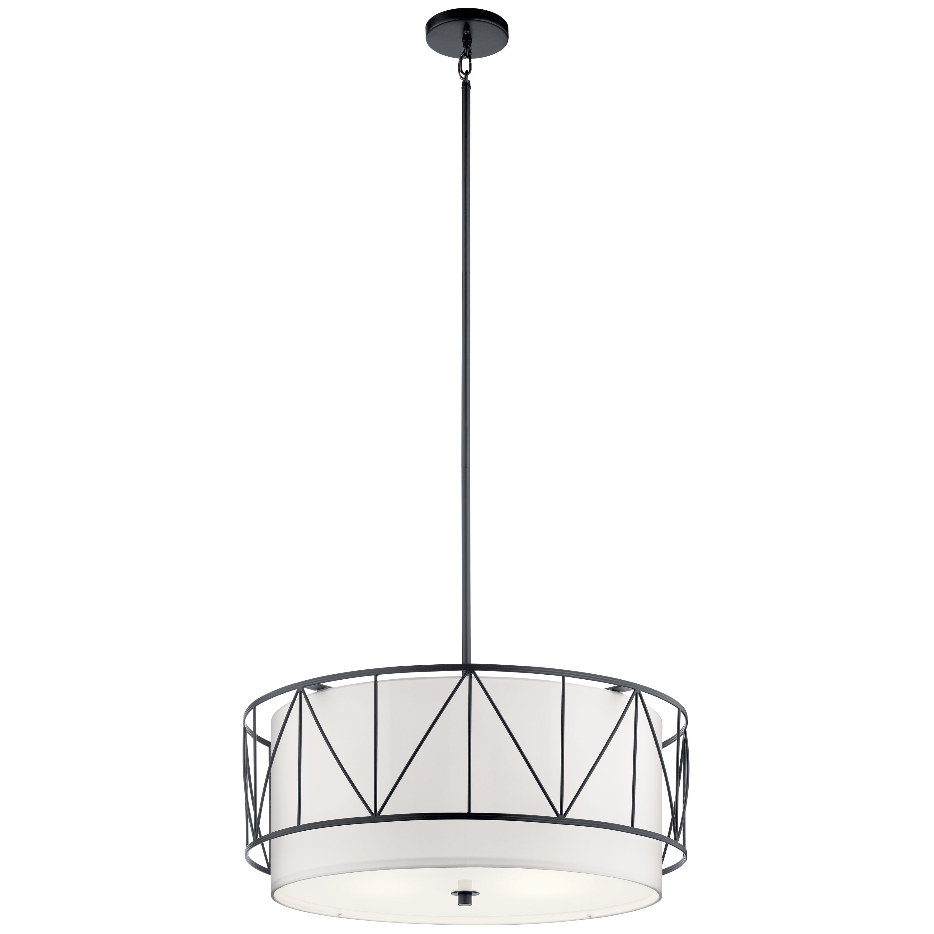 Kichler Birkleigh 4-Light Classic Gold Transitional Drum Medium Hanging Pendant Light