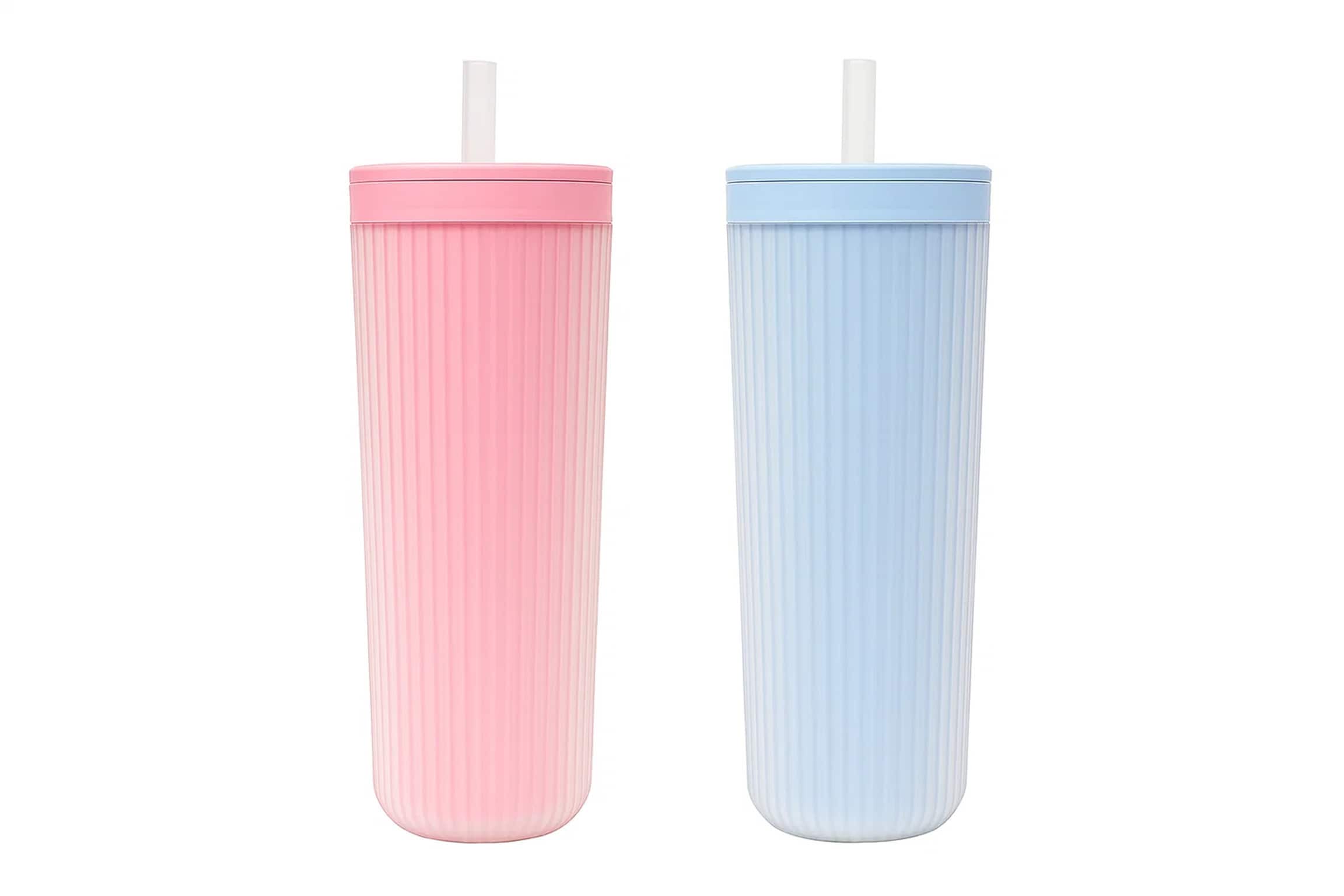 TarHong - Mesa 24 -fl oz Plastic Insulated Tumbler set - Pink, Blue 2 -Pack