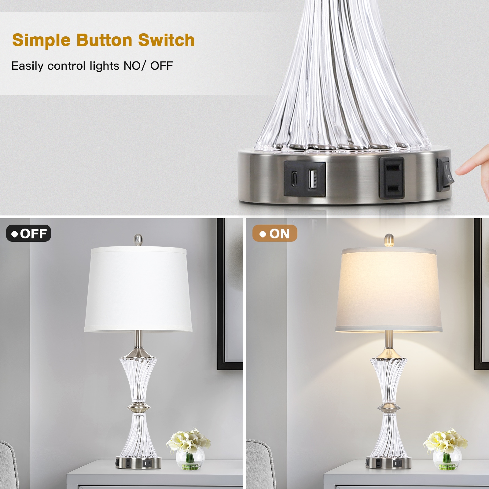 UrFurnishings TD-391 Table-Lamps - View #2