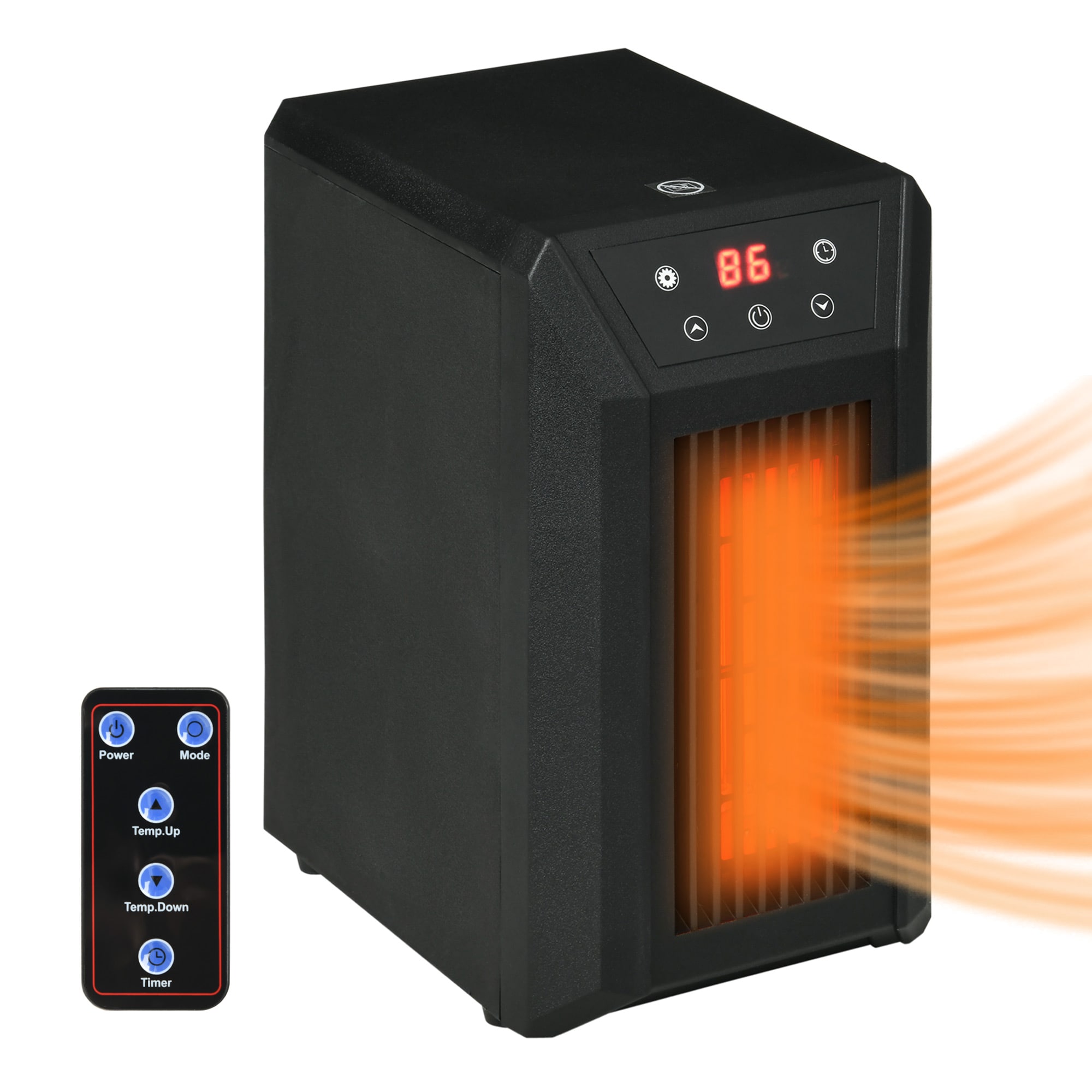 Tatayosi XH-5P155077 Electric Space Heater for Indoor Use 1500W Fast Heating Portable Electric Heater with Infrared Quartz Heat Element Thermostat 3 Modes Remote 12h Timer