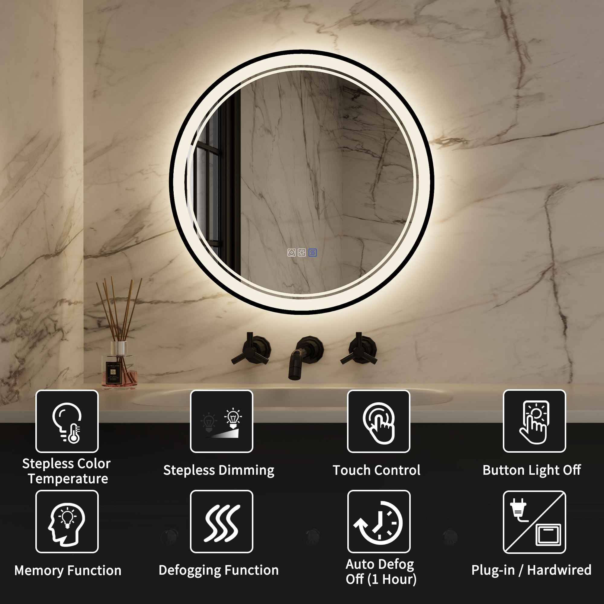 ExBrite FXBM2424BL Framed-Bath-Mirrors - View #3