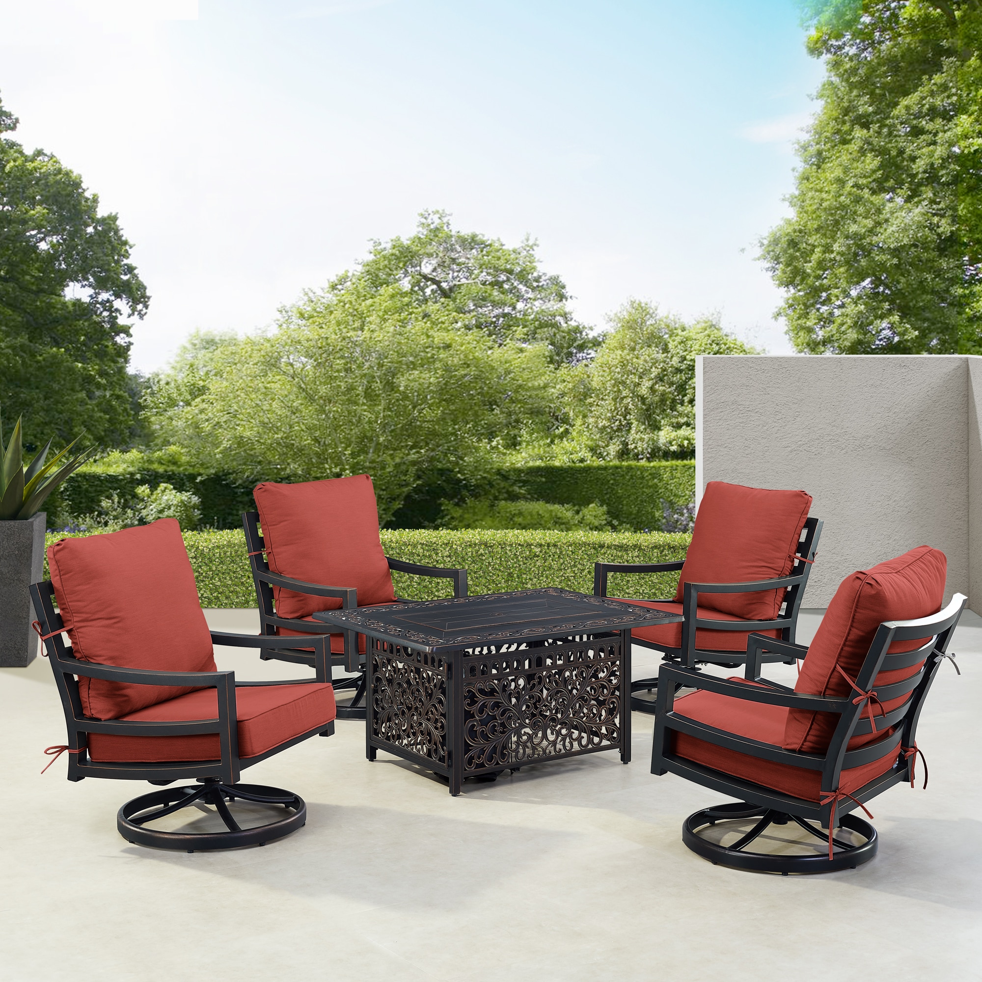 Oakland Living HUDSON4CHCABOSRDCU Patio-Conversation-Sets - View #3