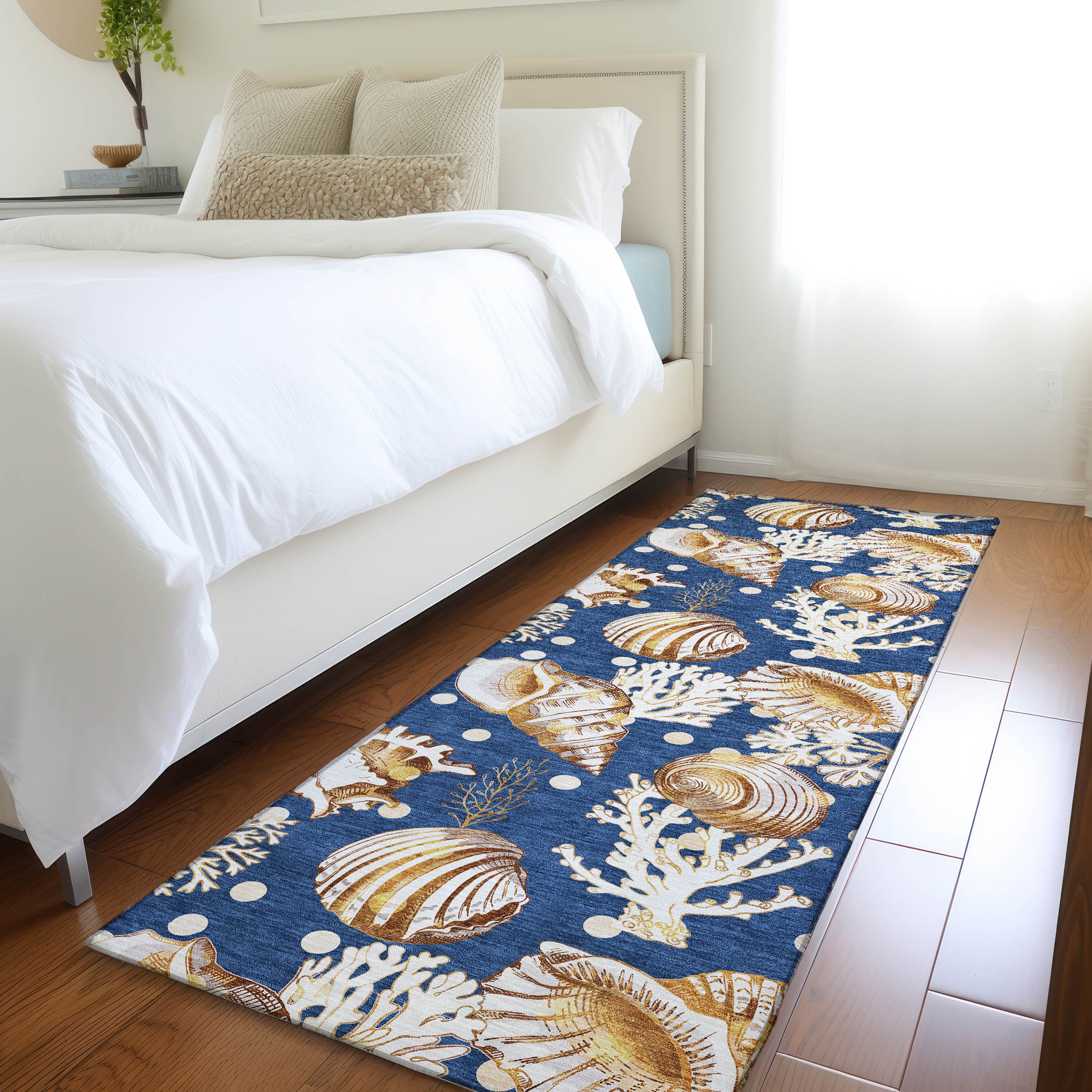 Addison Rugs AMF185BL2X8 Mayfield AMF185BL 2 x 7 (ft) Loomed Polyester Blue Rectangular Indoor Geometric Machine washable Area rug