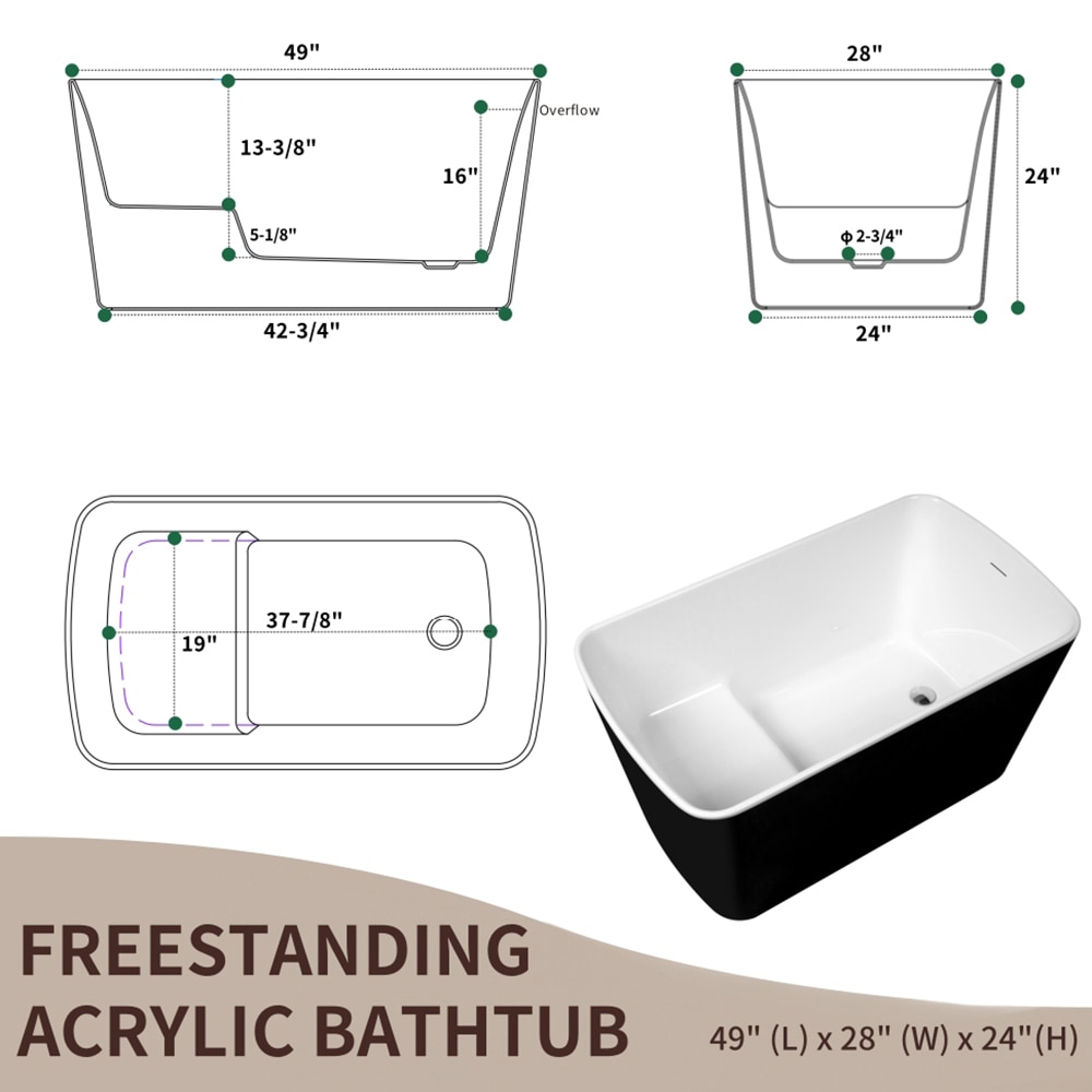 Clihome TC-324-BL bathtubs - View #7