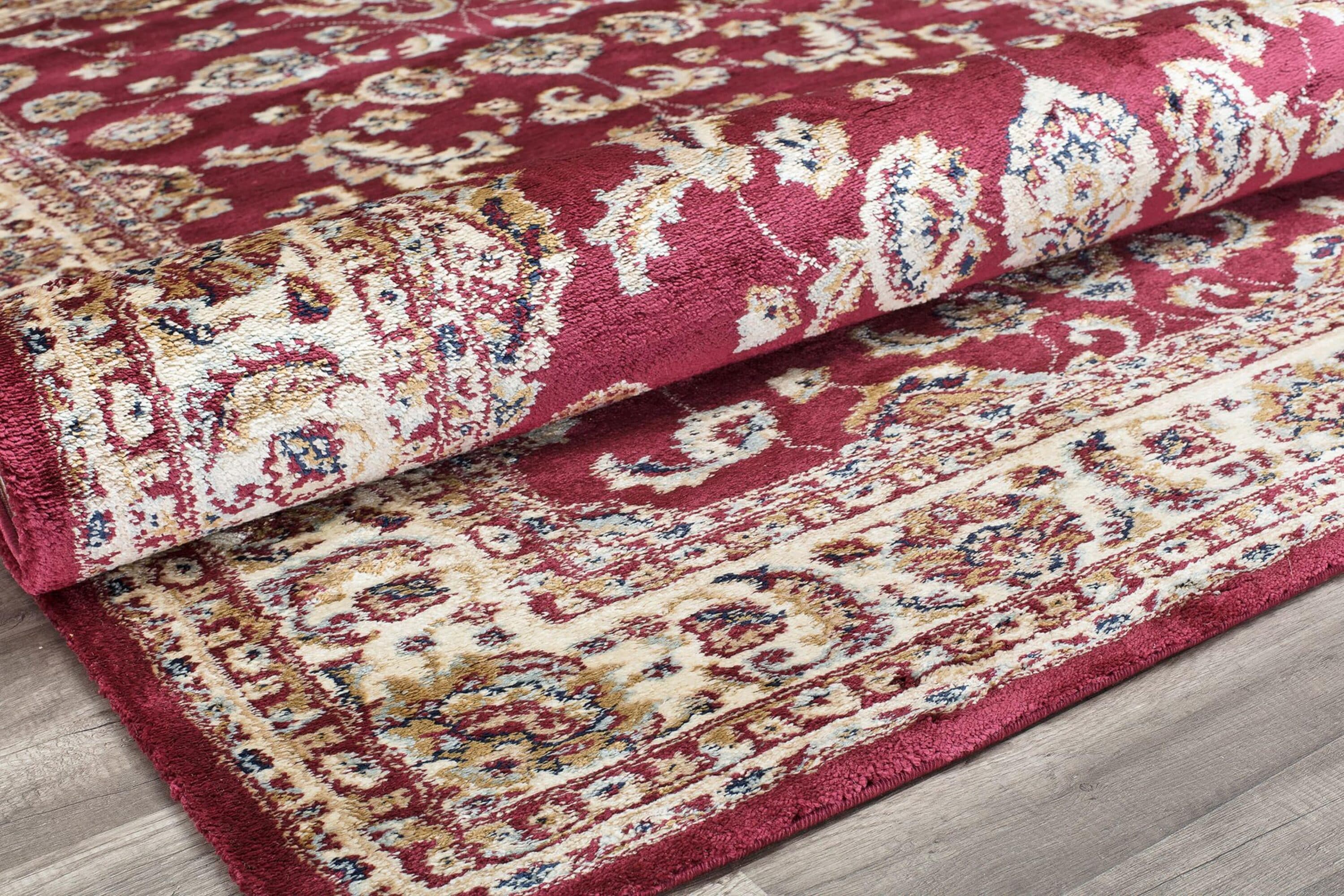 Rugs America Brunswick 5 X 8 Classic Burgundy Indoor Medallion Area Rug ...