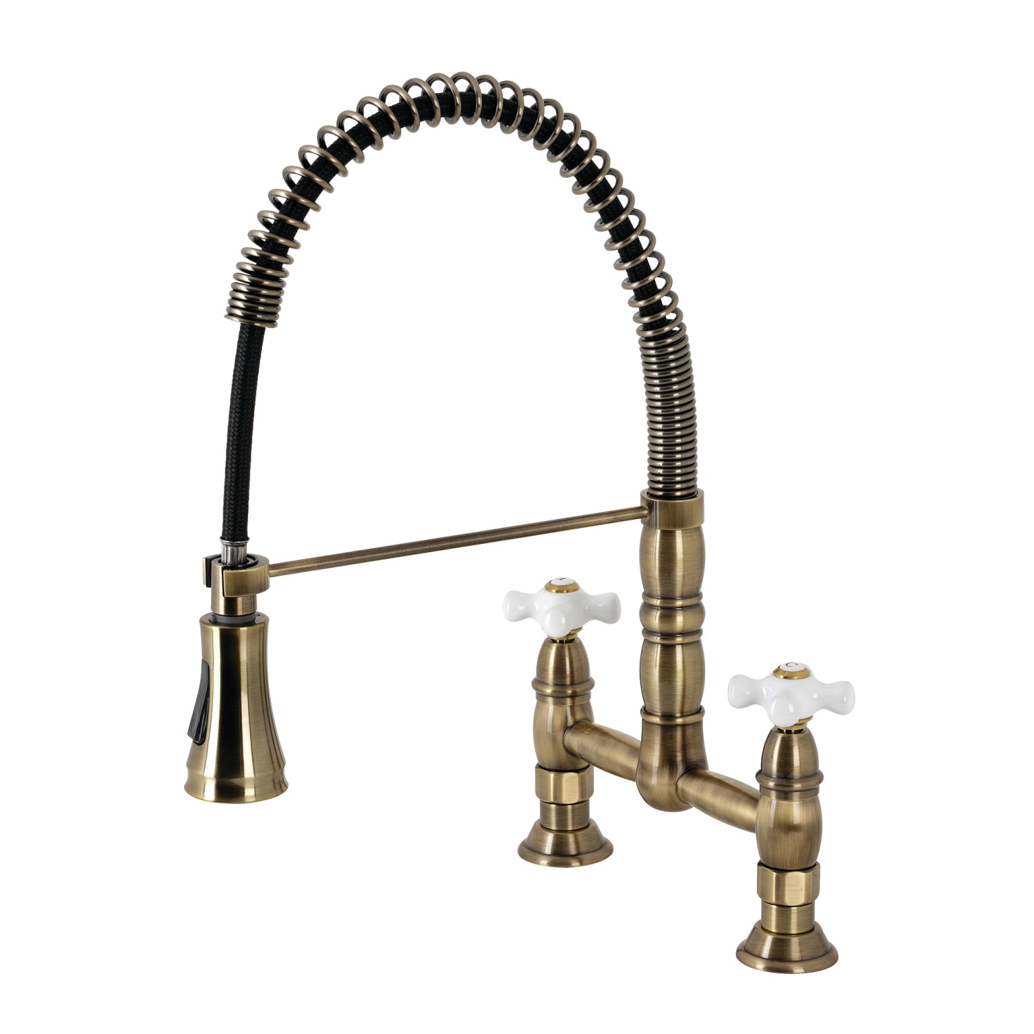 Kingston Brass Heritage Polished Brass Faucet Parts: Hot Cold Knobs &  Faucet 