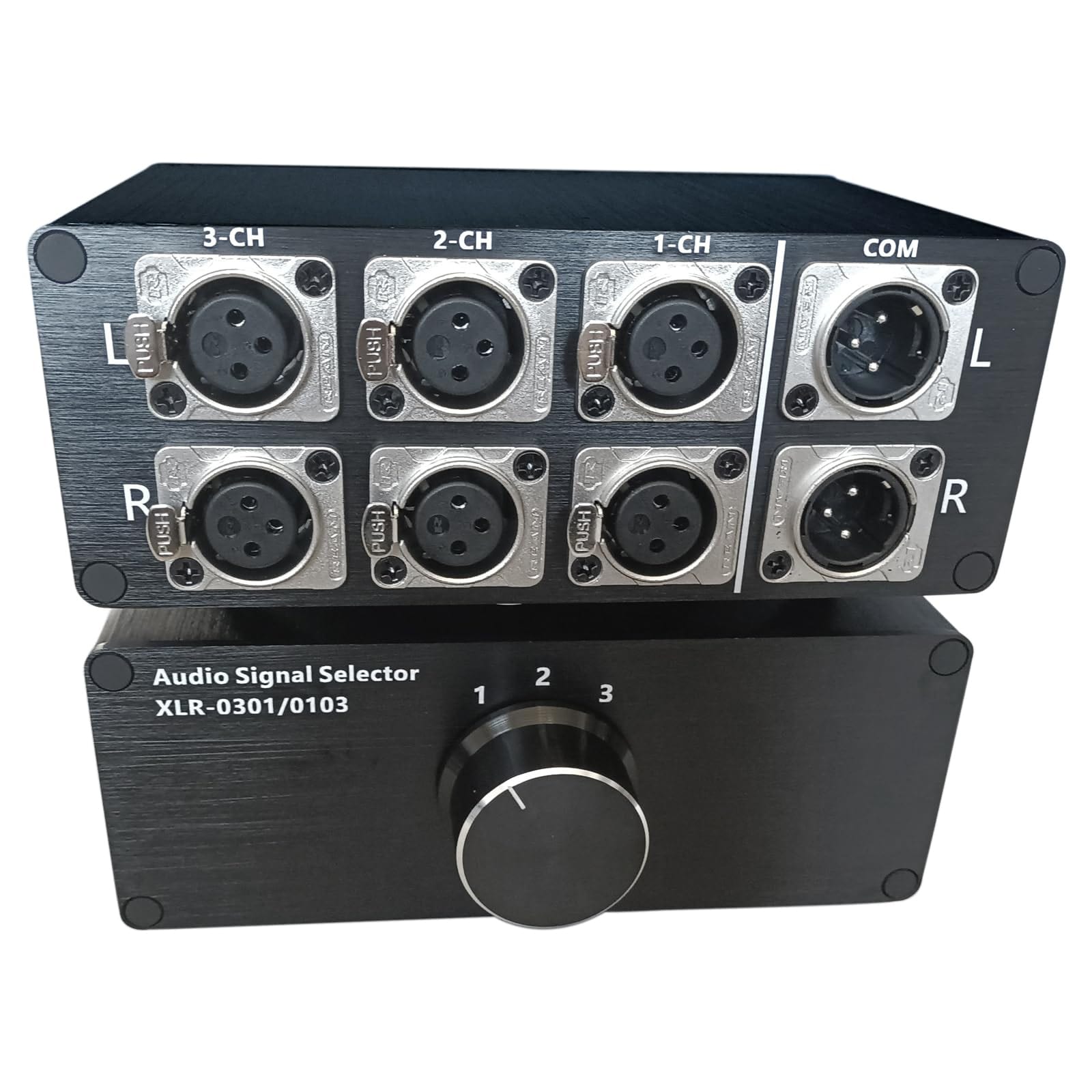 Etokfoks 3 in 1 out passive XLR balanced HiFi stereo audio selector switcher box with aluminum shell and compact portable size #LETWH32AA