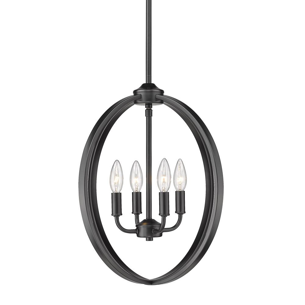 Golden Lighting Colson 4-Light Matte Black Farmhouse Chandelier in the ...