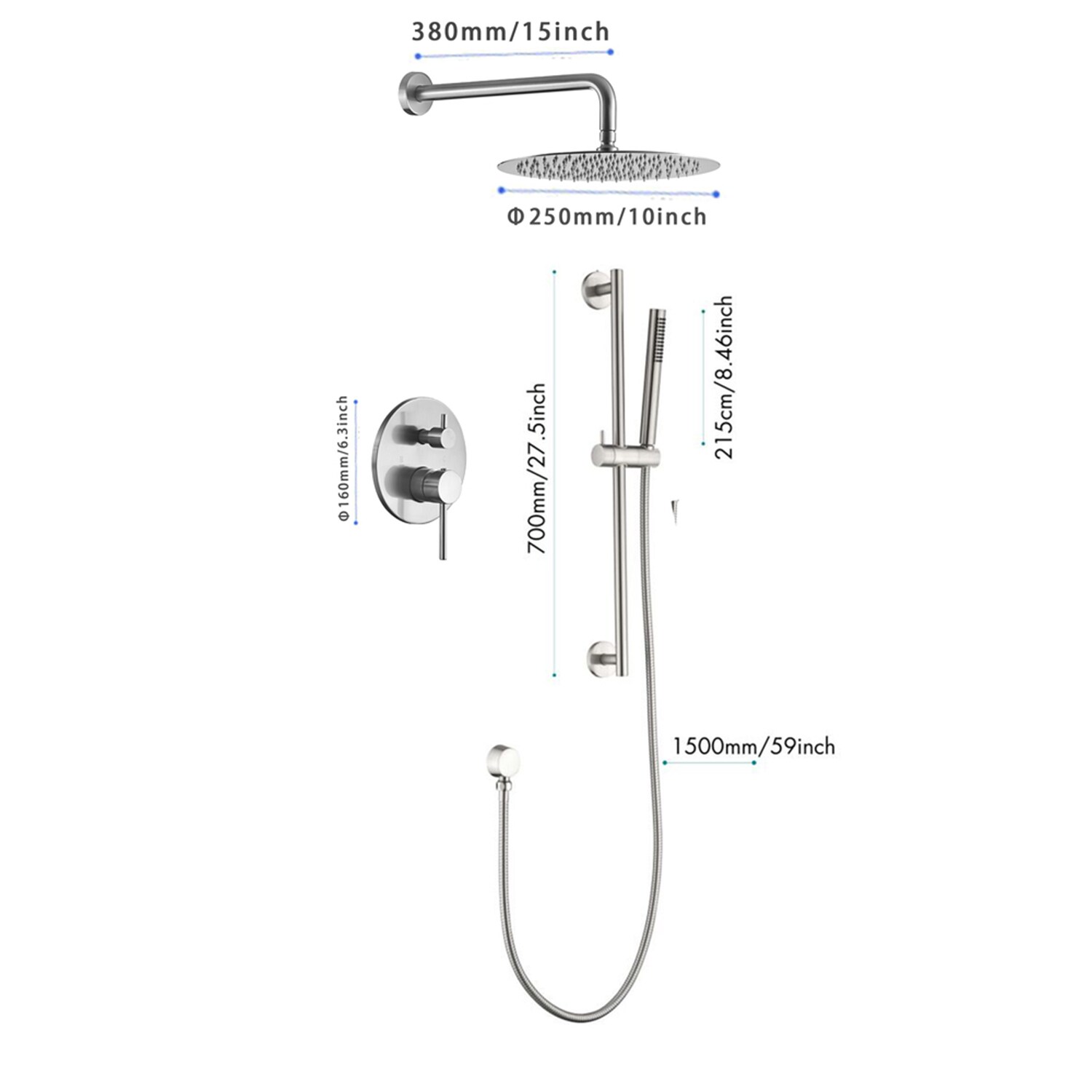 Mondawe MDRB-009MB Showerhead-Bar-Panels - View #14