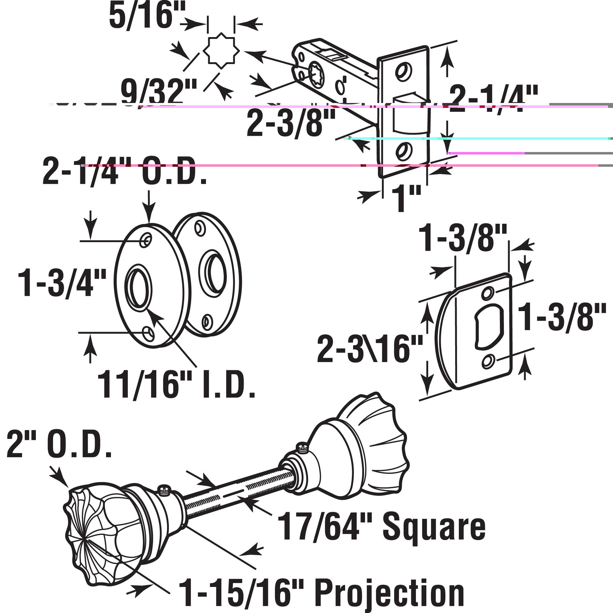 Gatehouse E 2317-L Entry-Door-Night-Latches - View #2