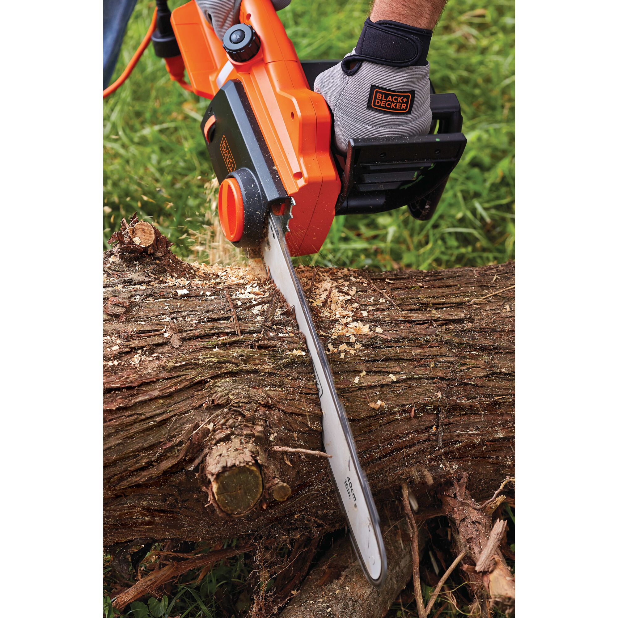 BLACK+DECKER 16-in Corded Electric 12 Amp Chainsaw in the Chainsaws  department at