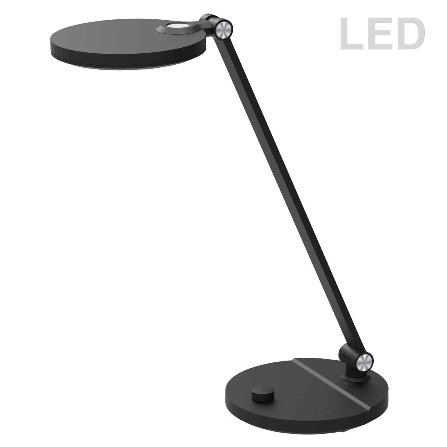 Dainolite Prescott 15-in Adjustable Black Touch Desk Lamp with Shade in the Lamps department at Lowes.com